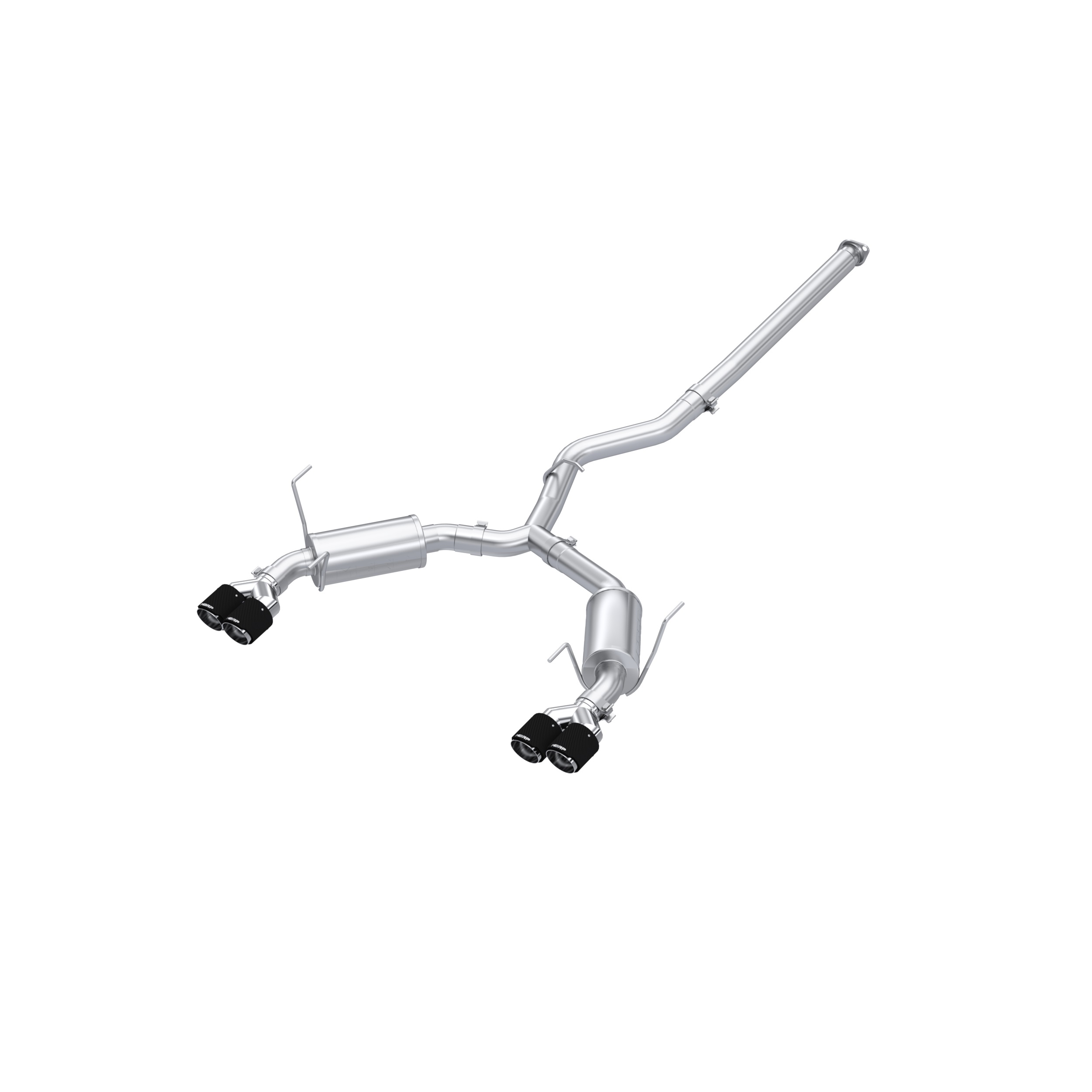 MBRP Exhaust 3in. Cat-Back. Dual Split Rear Exit. Quad Outlet. Street Profile. T304. CF Tips S48073CF