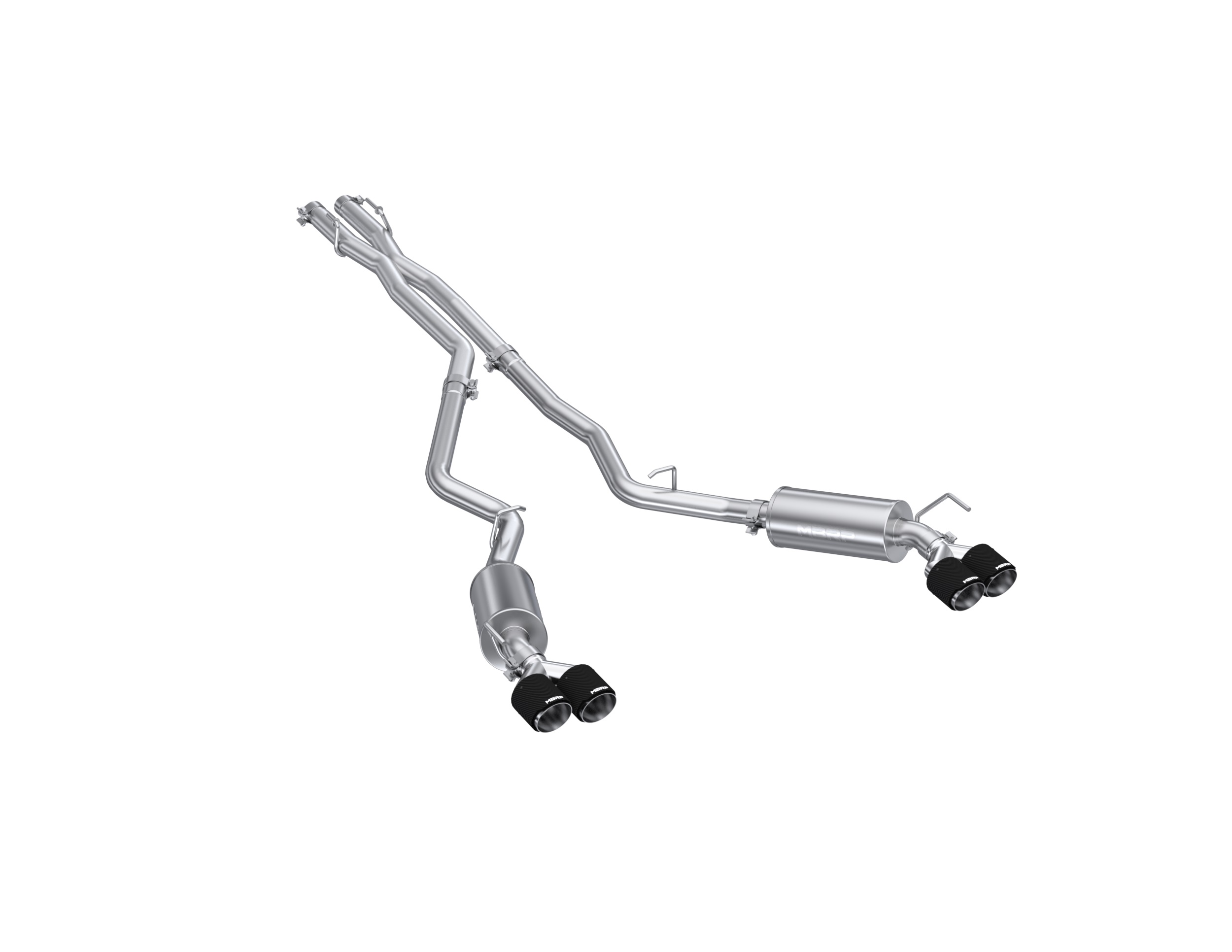 MBRP Exhaust 2.5in. Cat-Back. Dual Rear Exit. T304. Quad CF Tips S52053CF