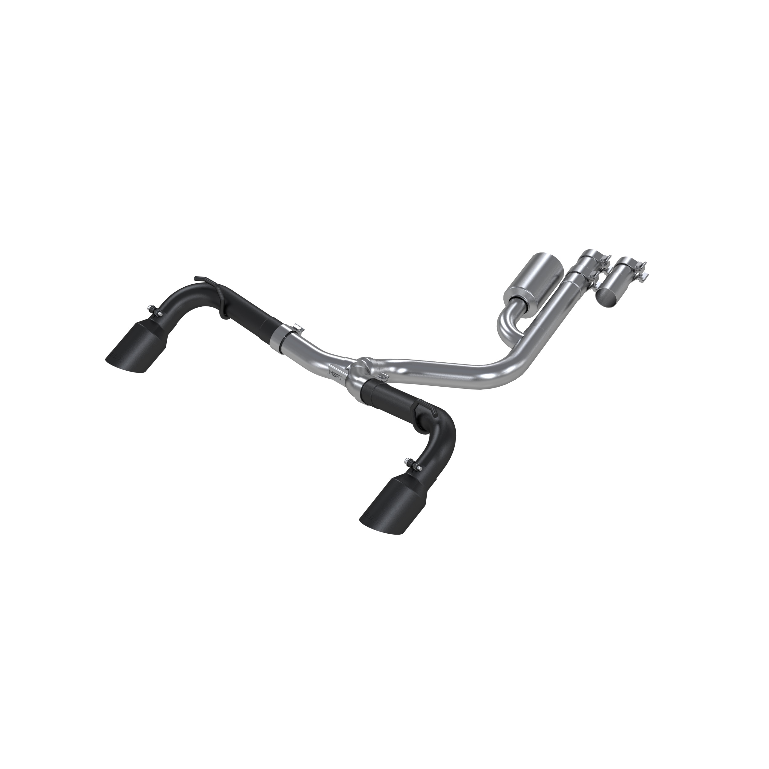 MBRP Exhaust 2.5in. Resonator-Back. Dual Split Rear Exit. BLK S5207BLK