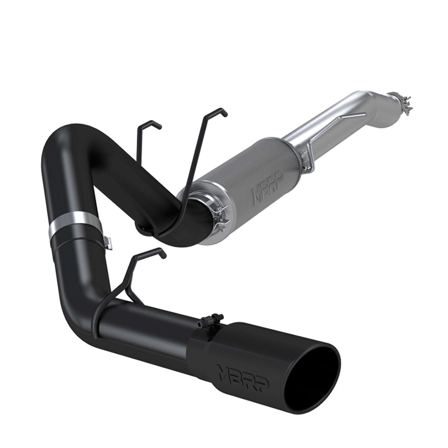 MBRP Exhaust 4in. Resonator-Back. Single Side Exit. Street Version. BLK S5247BLK