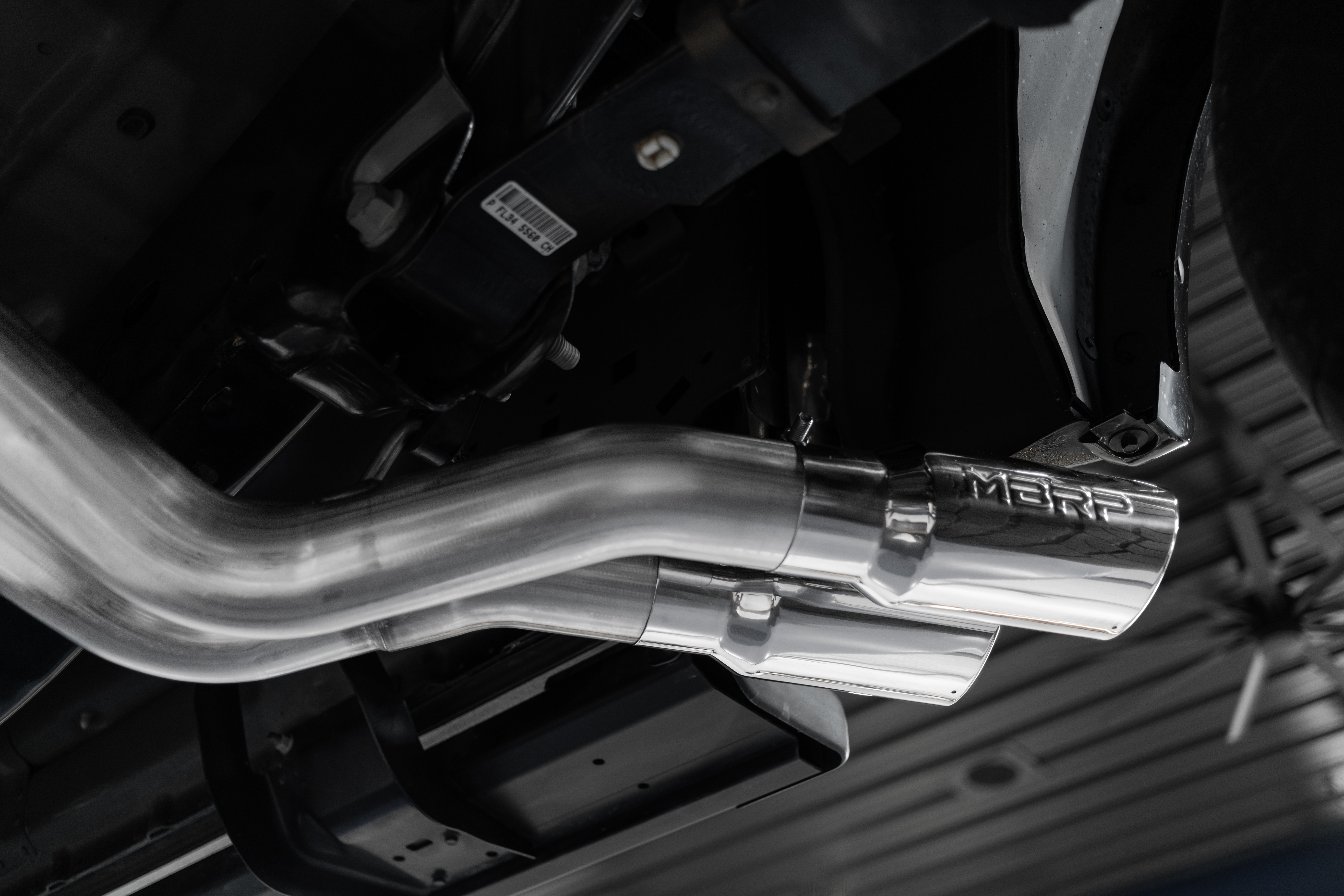 MBRP Exhaust 3in. Cat-Back. Pre-Axle Dual Outlet. Passenger side. Street Version. BLK S5262BLK