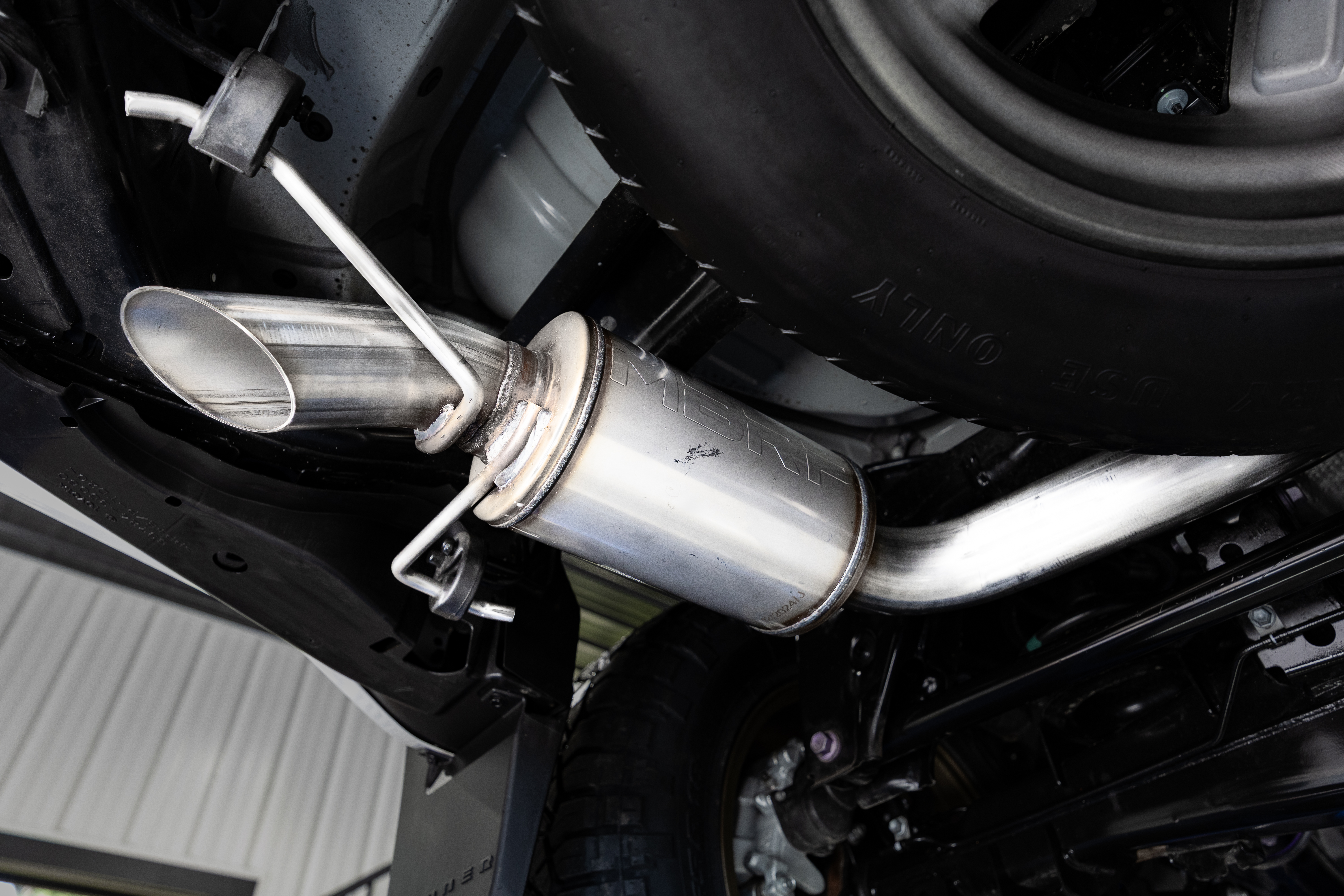 MBRP Exhaust MBRP Overland 3-Inch Cat-Back Single Rear High-Clearance Turn Down, AL. S5344AL