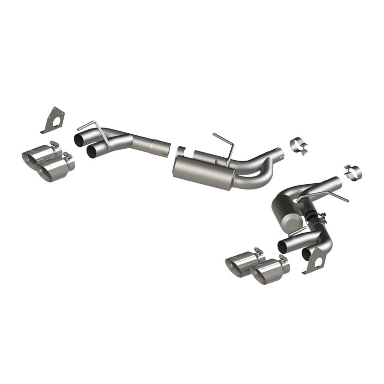 MBRP Exhaust 2.5in. Axle-Back. Dual Rear Exit. Quad Tips. T304 S7039304
