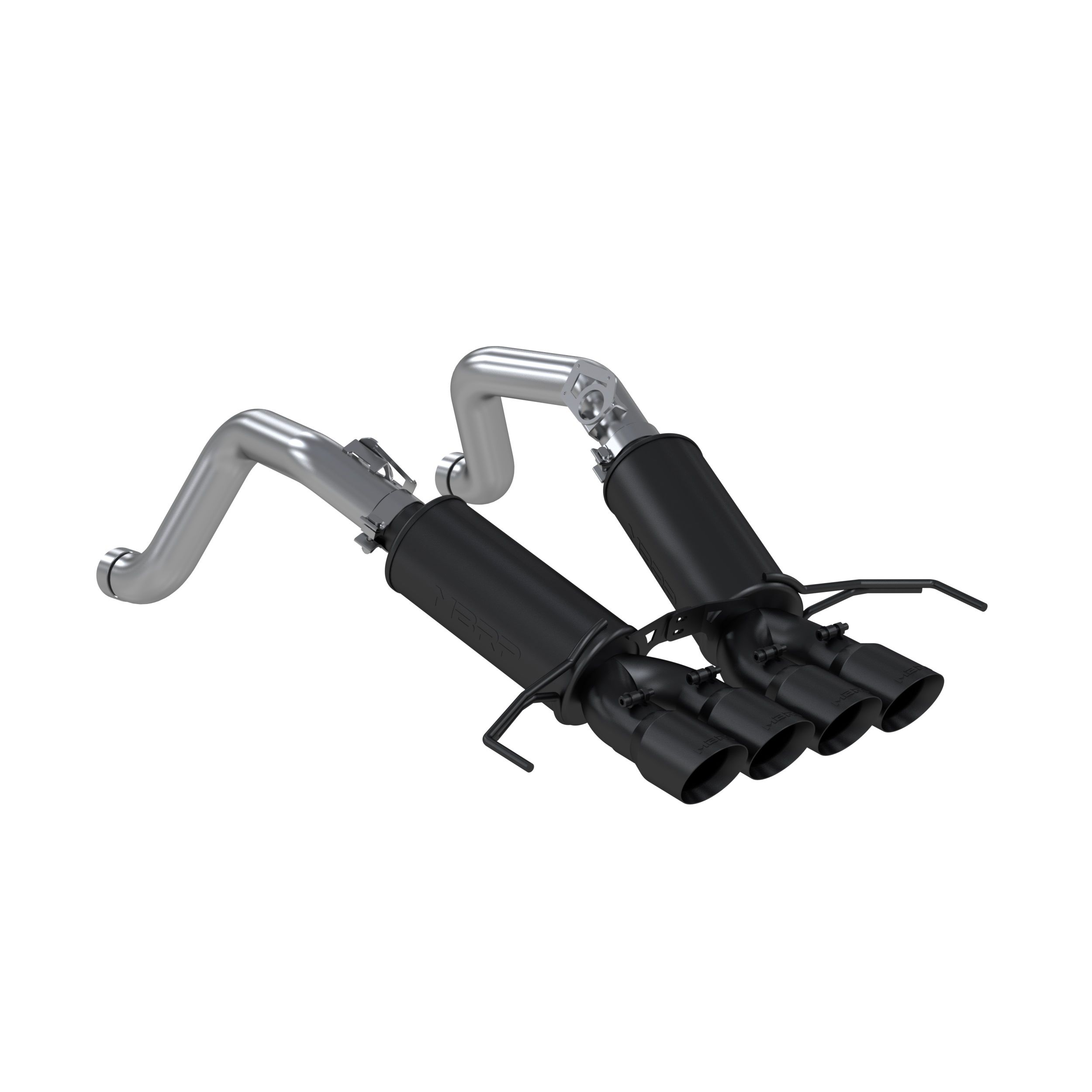 MBRP Exhaust 3in. Axle-Back. Dual Muffler. Dual Rear Exit. Quad Tip. BLK S7030BLK