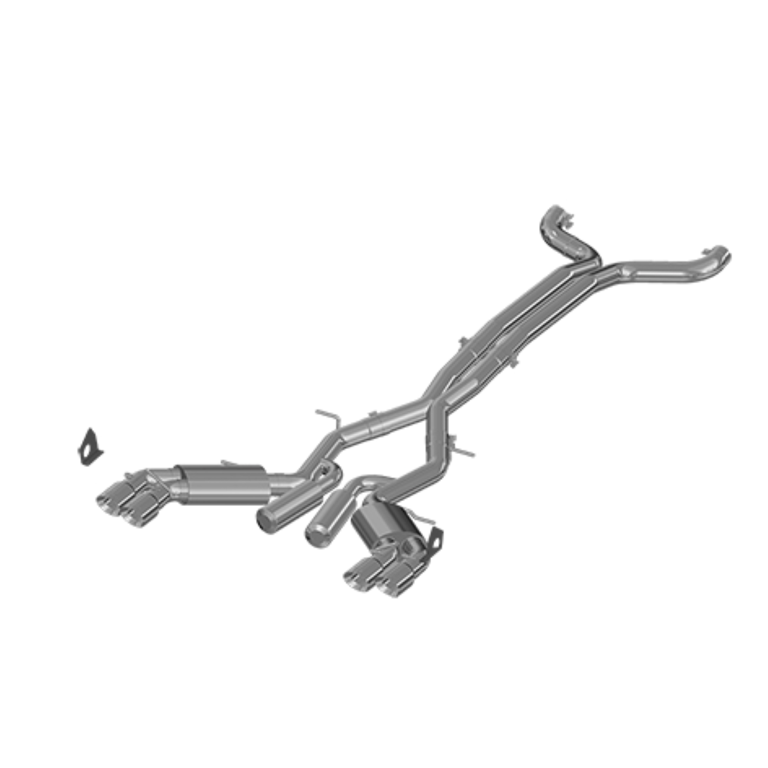 MBRP Exhaust 3in. Cat-Back. Dual Muffler. Dual Rear Exit. Quad Tip. Street. T409 S7032409