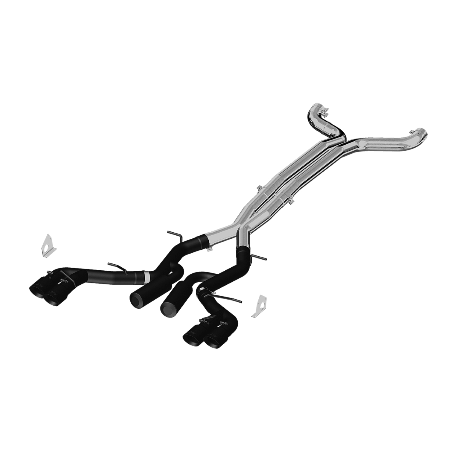 MBRP Exhaust 3in. Cat-Back. Dual Rear Exit. Quad Tip. Race. BLK S7033BLK