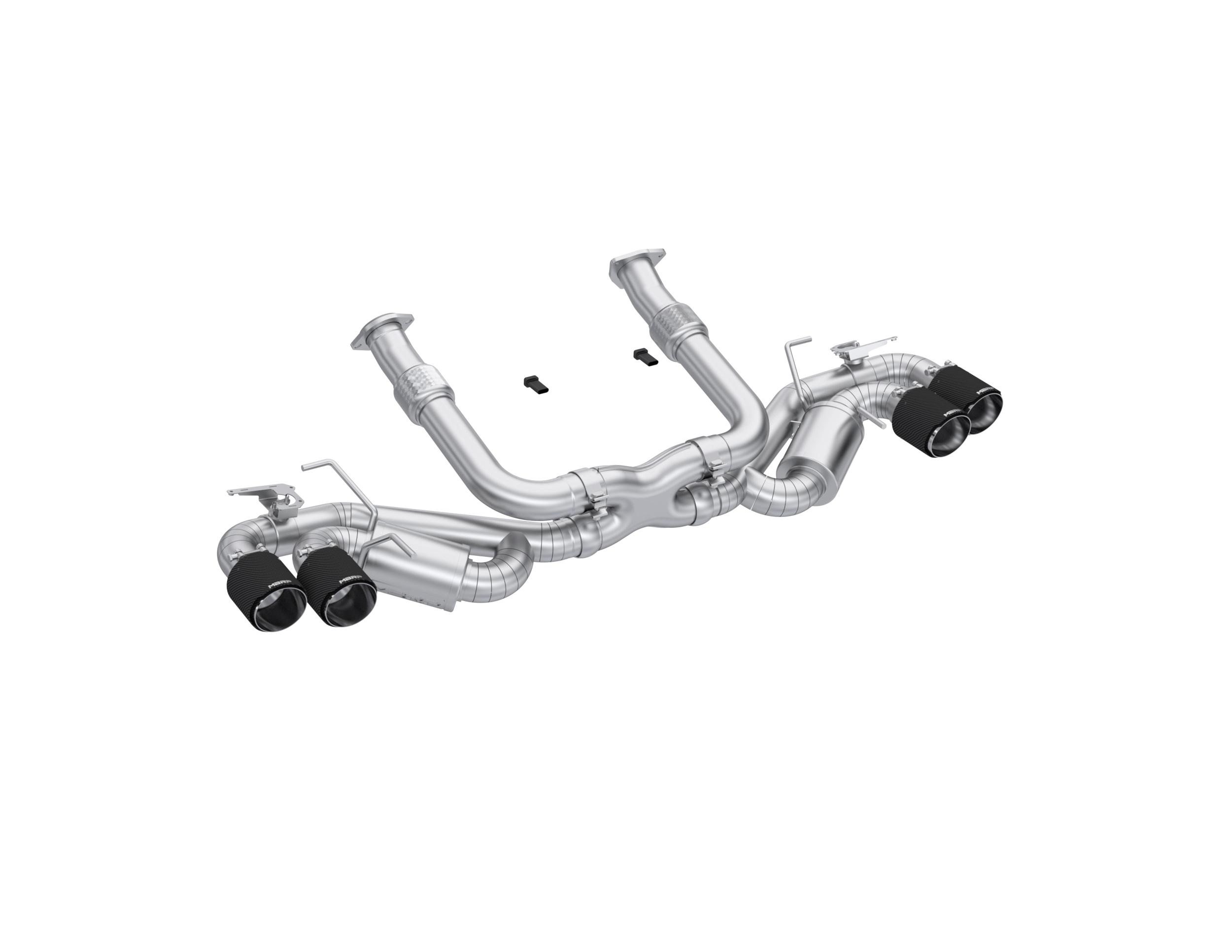 MBRP Exhaust MBRP 3in Cat-Back, Quad Split Rear Exit, Active, T304 with CF Tips. S70413CF