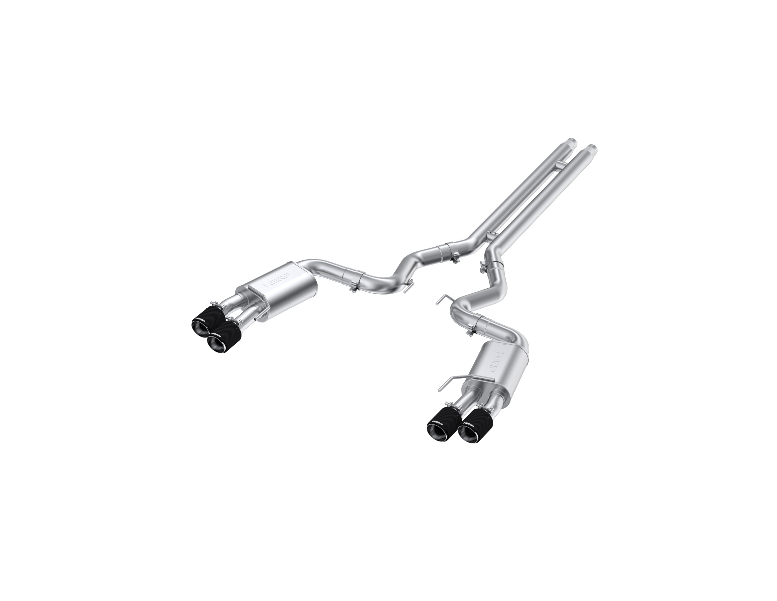 MBRP Exhaust 3in. Cat-Back. Dual Rear Exit. Quad CF Tips. Street Version. T304 S72053CF