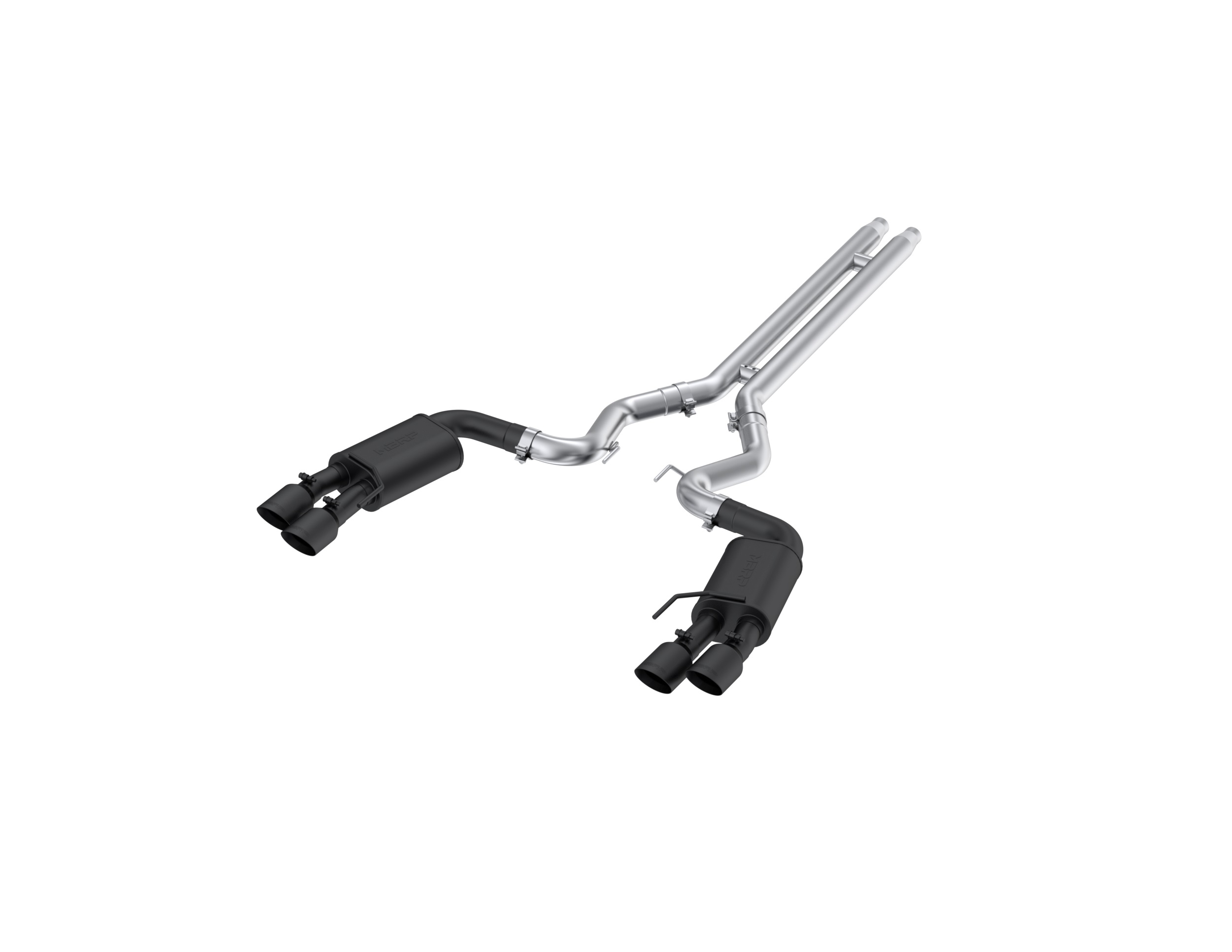 MBRP Exhaust 3in. Cat-Back. Dual Rear Exit. Quad Tips. Street Version. BLK S7205BLK