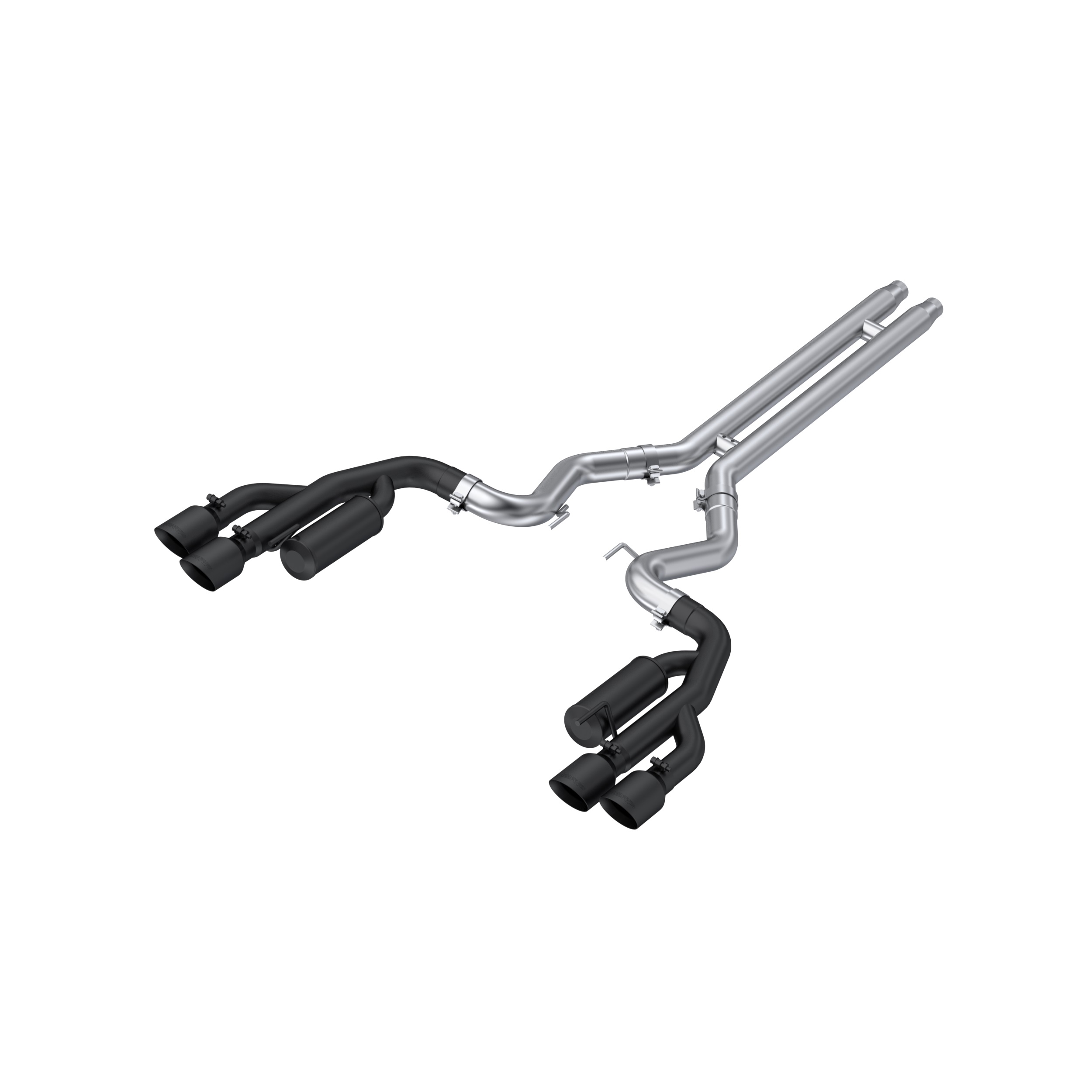 MBRP Exhaust 3in. Cat-Back. Dual Rear Exit. Quad Tips. Race Version. BLK S7207BLK