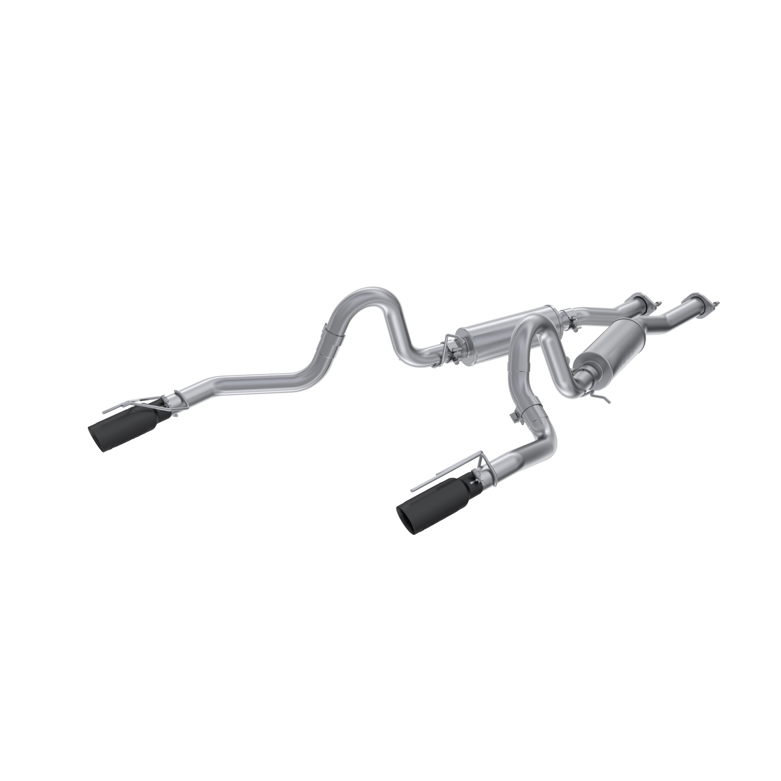 MBRP Exhaust 2.5in. Cat-Back. Dual Rear Exit. AL. BLK Tips S7221ALBT