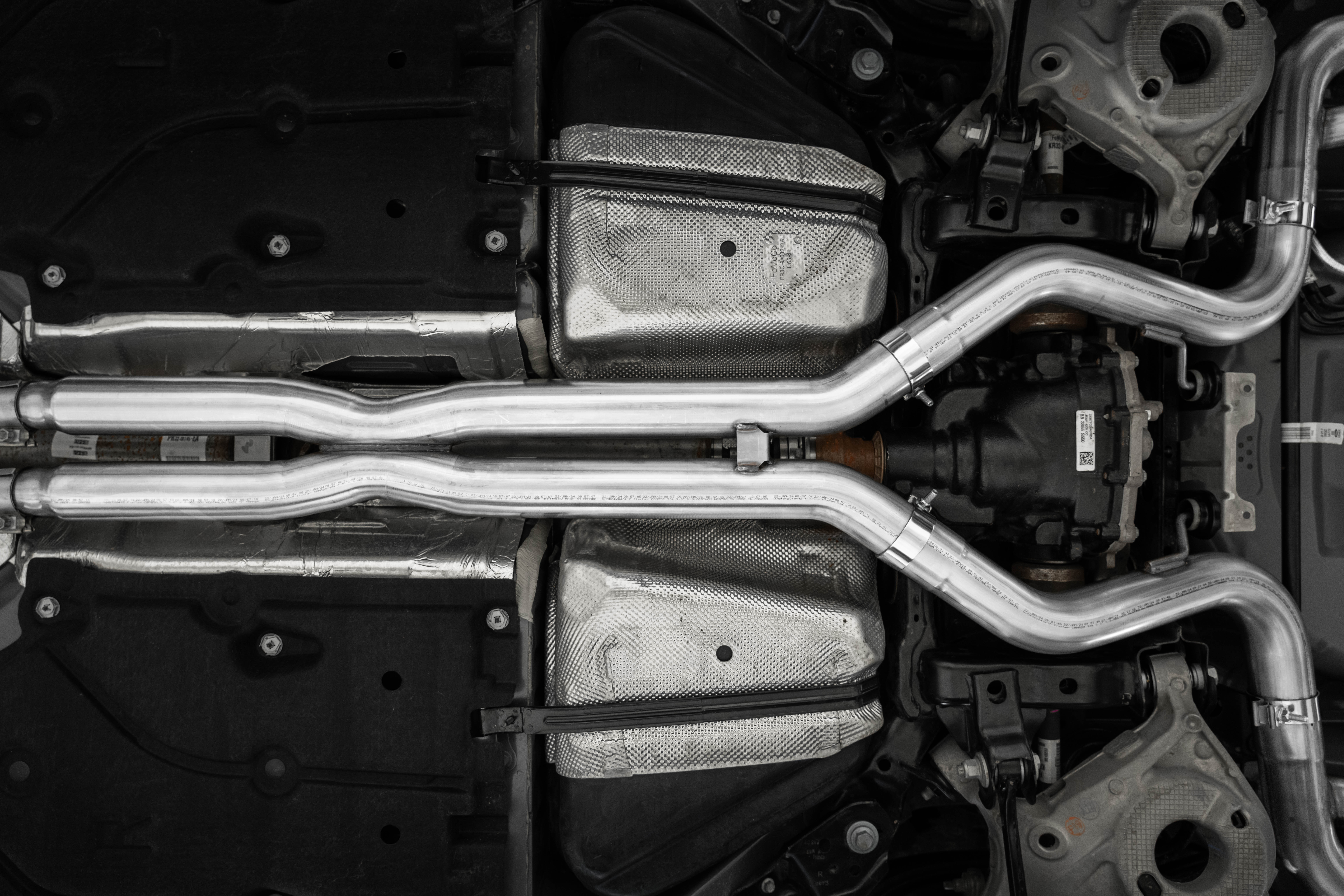 MBRP Exhaust 3 Inch Cat-Back Quad Rear Exit. T304 and CF Tips. Active Exhaust S72553CF