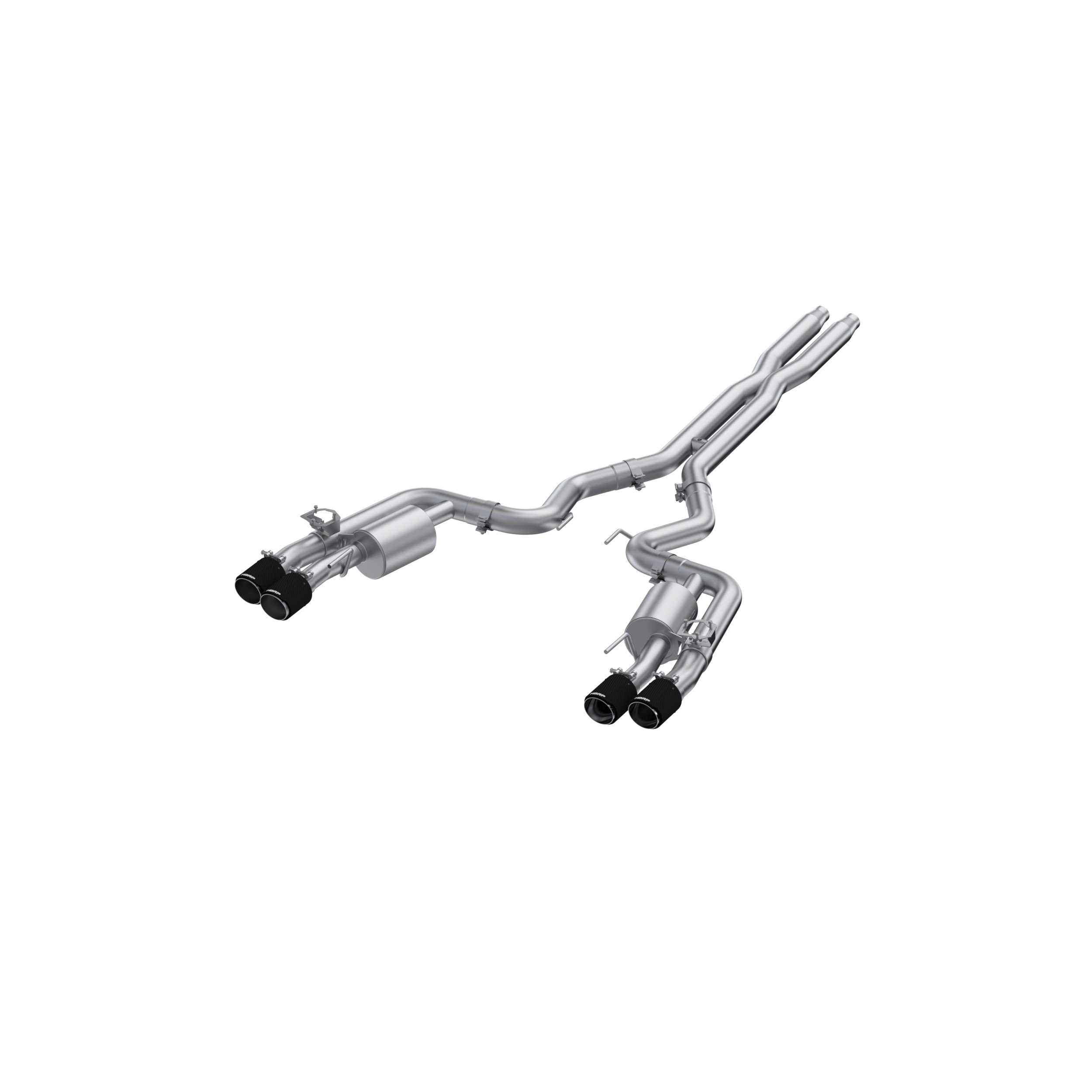 MBRP Exhaust 3 Inch Cat-Back Quad Rear Exit. T304 and CF Tips. Active Exhaust S72553CF