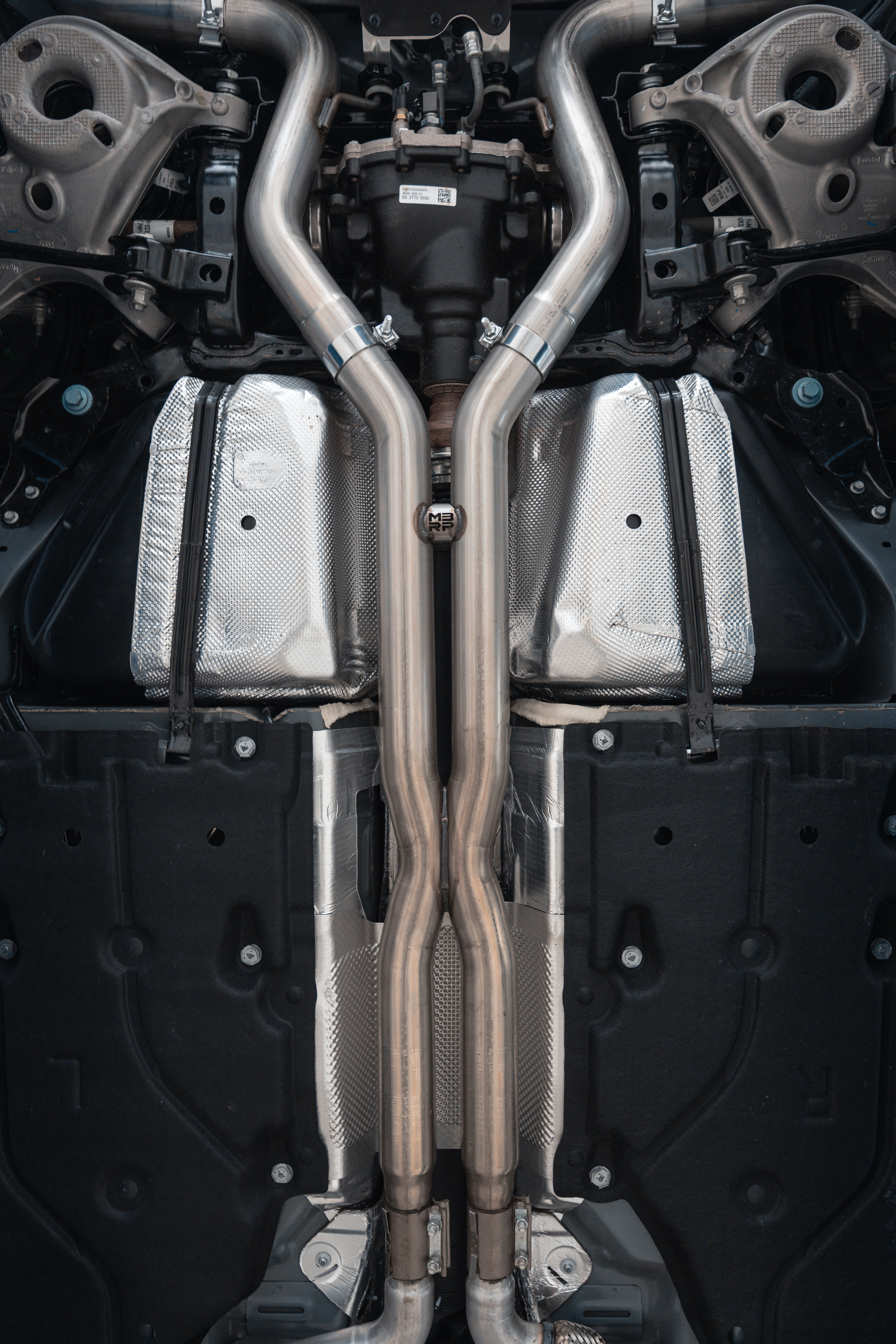 MBRP Exhaust MBRP 3in Cat-Back, Quad Rear Exit,T304, Quad CF Tips, Active Exhaust. S72843CF