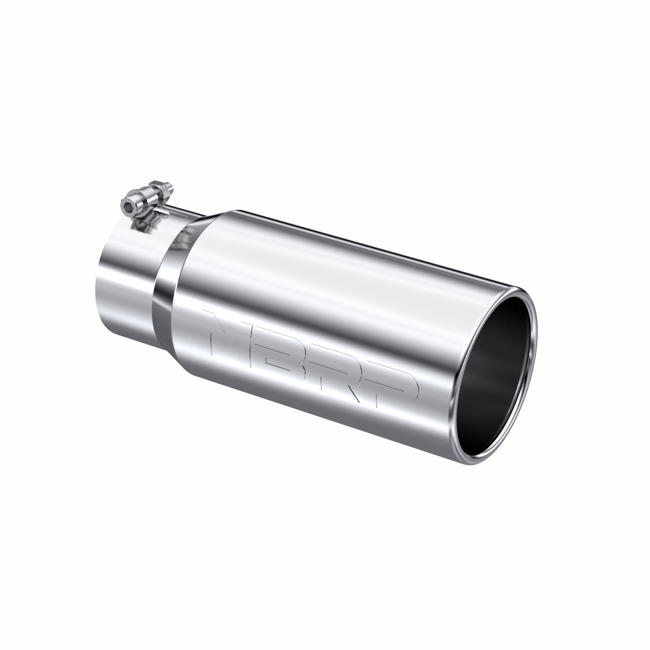 MBRP Exhaust Tip. 5in. O.D. Rolled Straight 4in. inlet 12in. length. T304. T5050