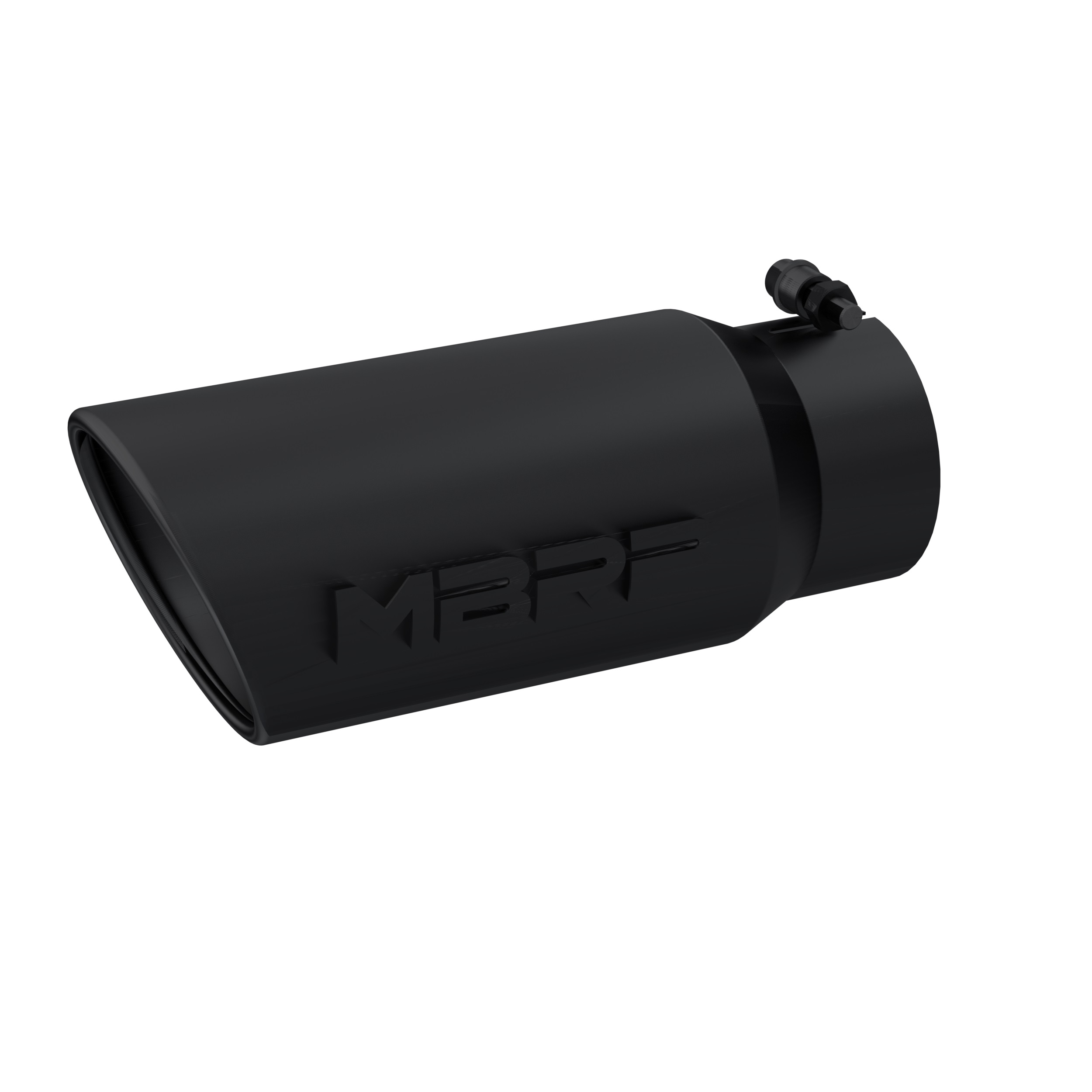 MBRP Exhaust Tip. 5in. O.D. Angled Rolled End 4in. inlet 12in. Length. BLK T5051BLK