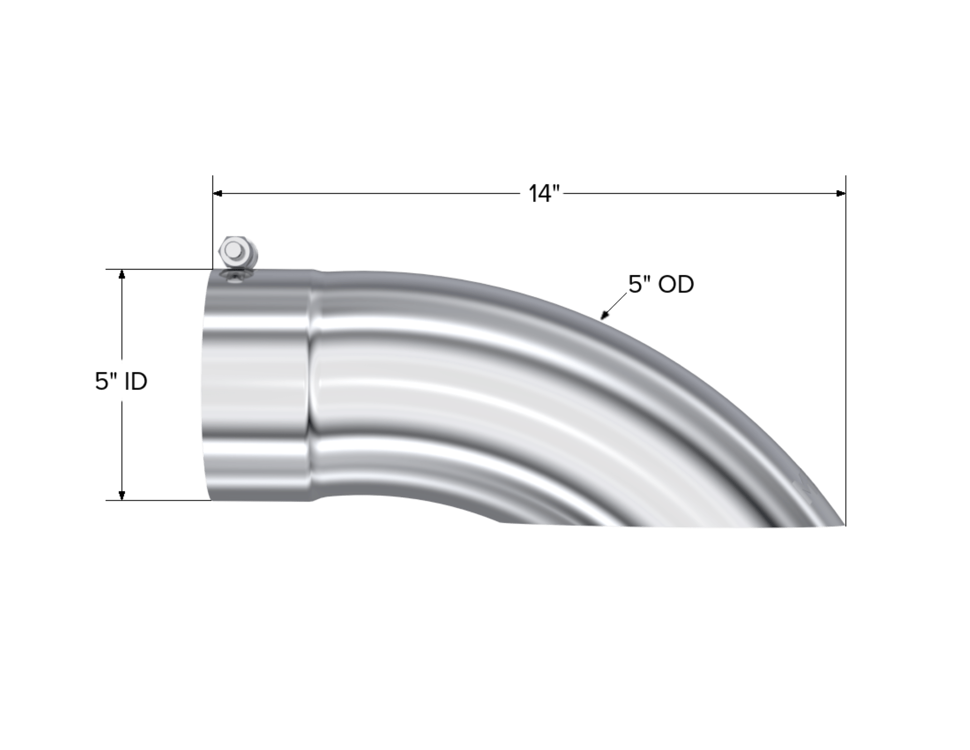 MBRP Exhaust Tip. 5in. O.D. Turn Down 5in. inlet 14in. length. T304. T5085