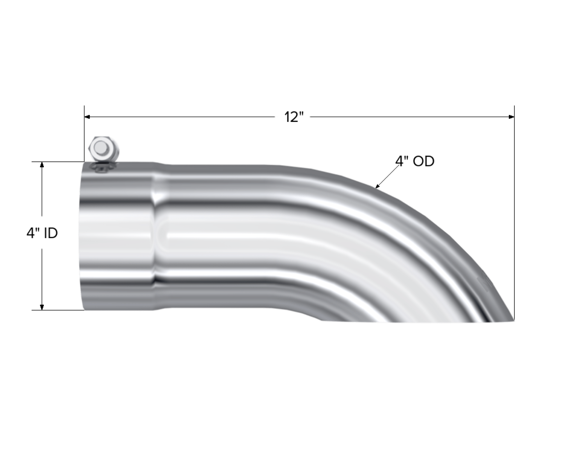 MBRP Exhaust Tip. 4in. O.D. Turn Down 4in. inlet 12in. length. T304. T5081