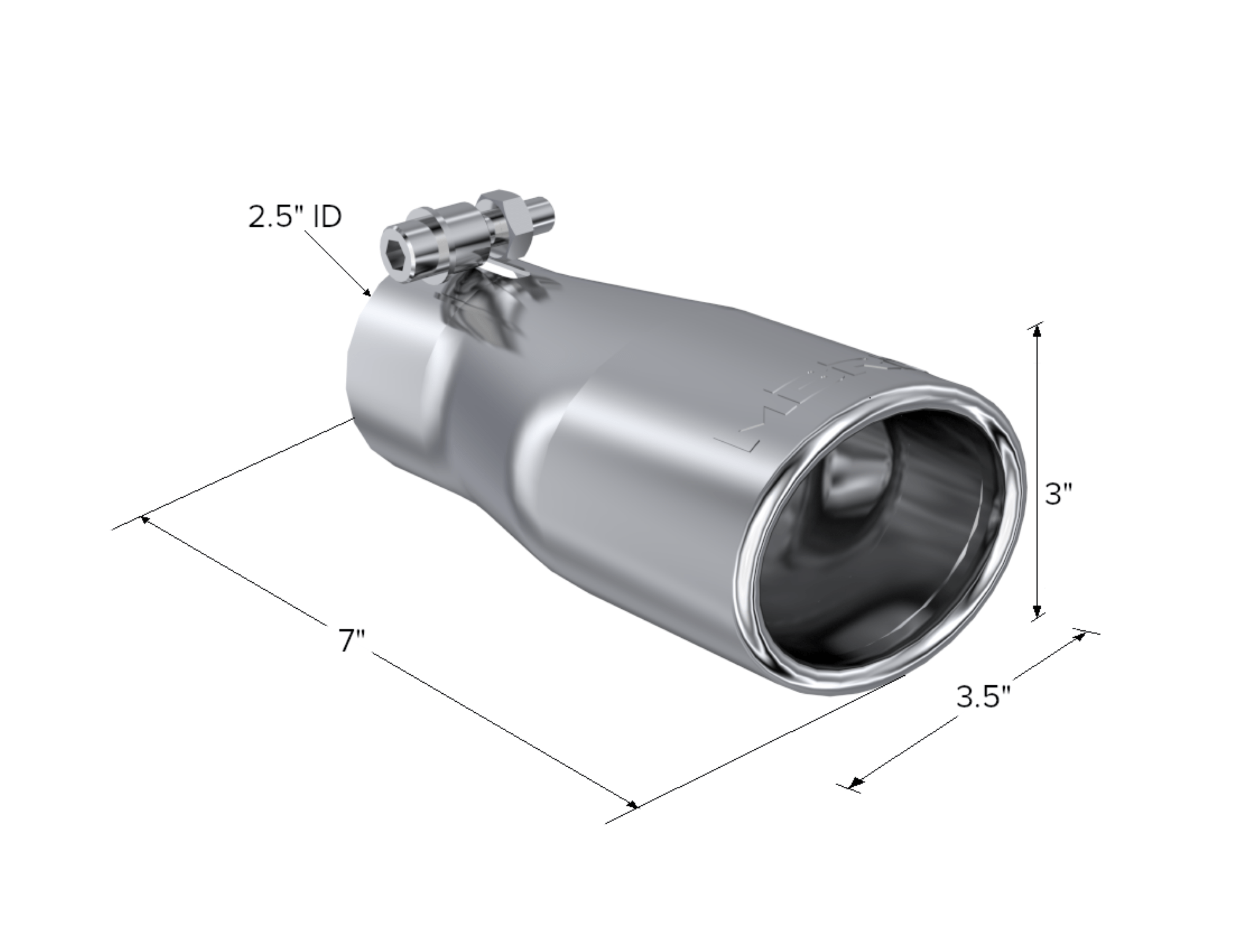 MBRP Exhaust Tip. 3 in. O.D. Oval 2in. inlet 7 1/16in. length. T304. T5116