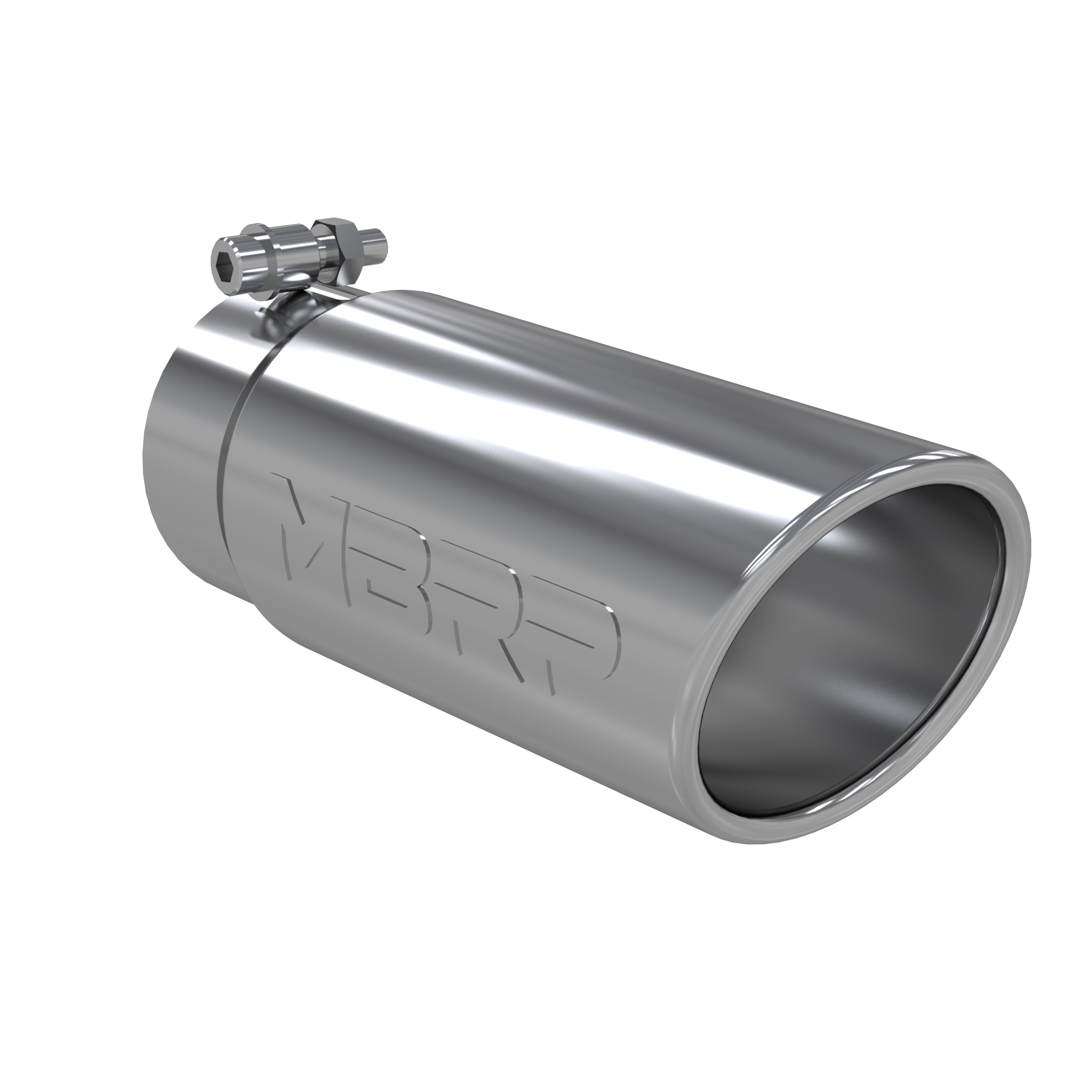 MBRP Exhaust Tip. 4in. O.D. Angled Rolled End 3in. inlet 10in. length. T304. T5112