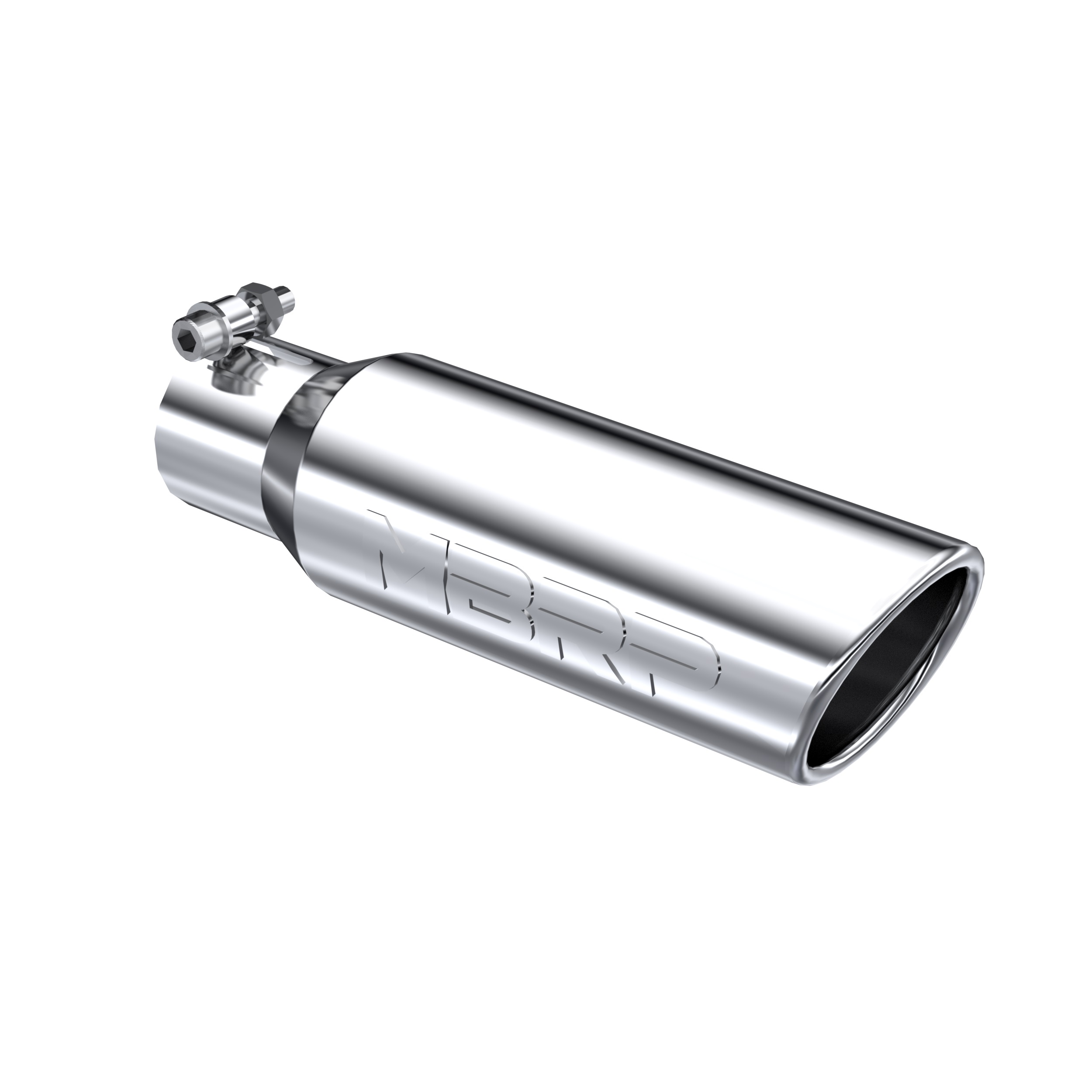 MBRP Exhaust Tip. 3in. O.D. Angled Rolled End 2in. inlet 10in. length. T304. T5113