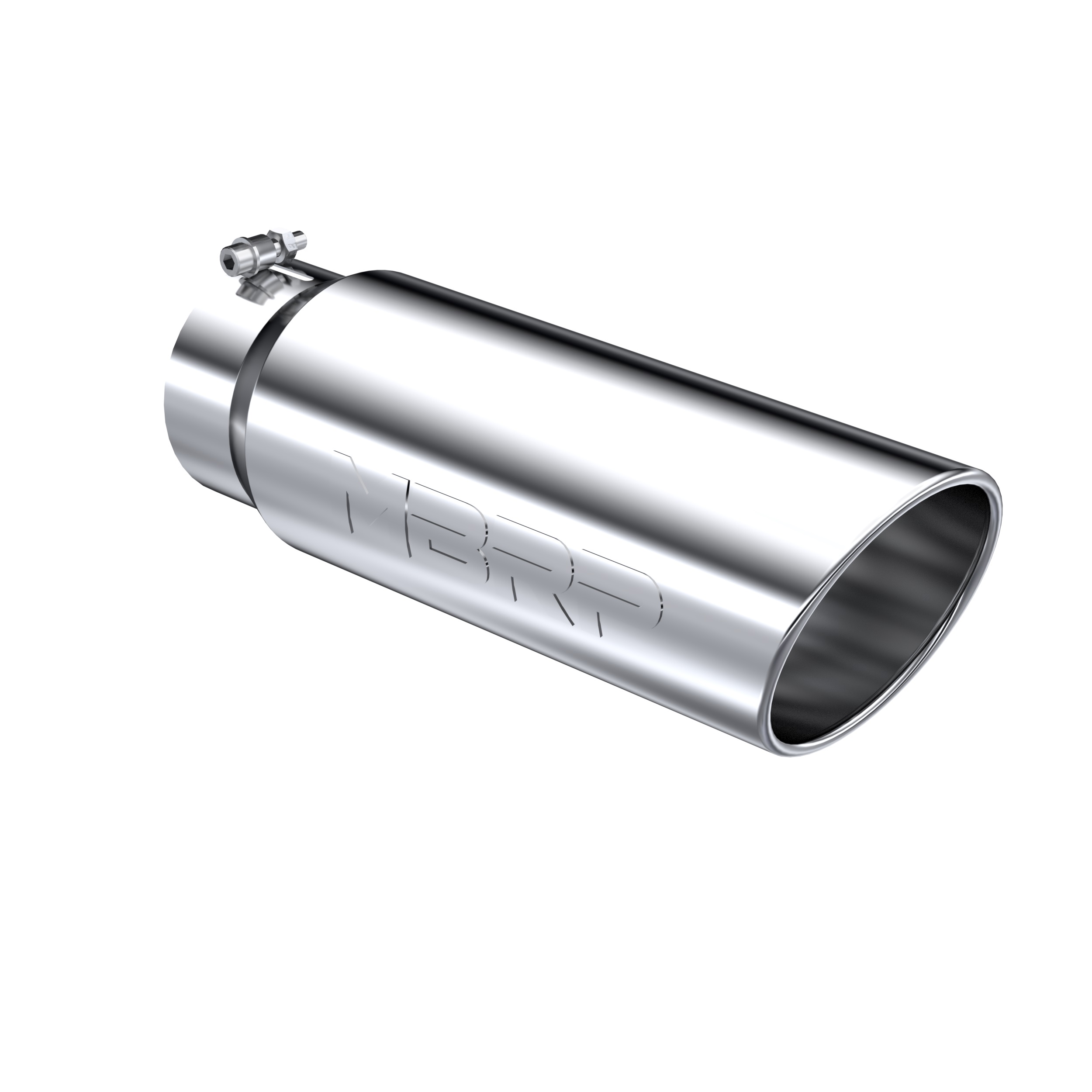 MBRP Exhaust Tip. 6in. O.D.. Angled Rolled End. 5in. inlet 18in. in length. T5125