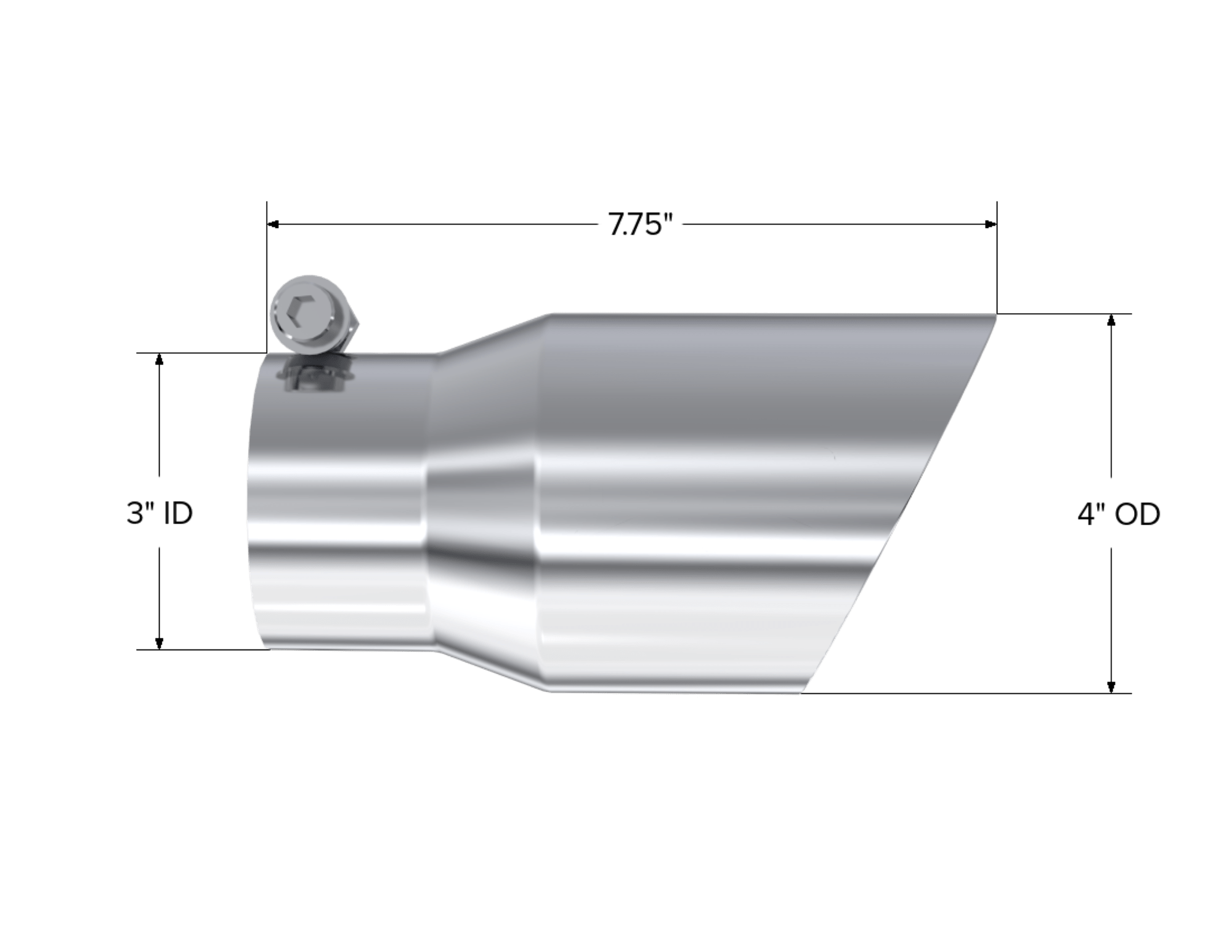 MBRP Exhaust Tip. 4in. O.D.. Dual Wall Angled. 3in. inlet. 8in. length. T304. T5122