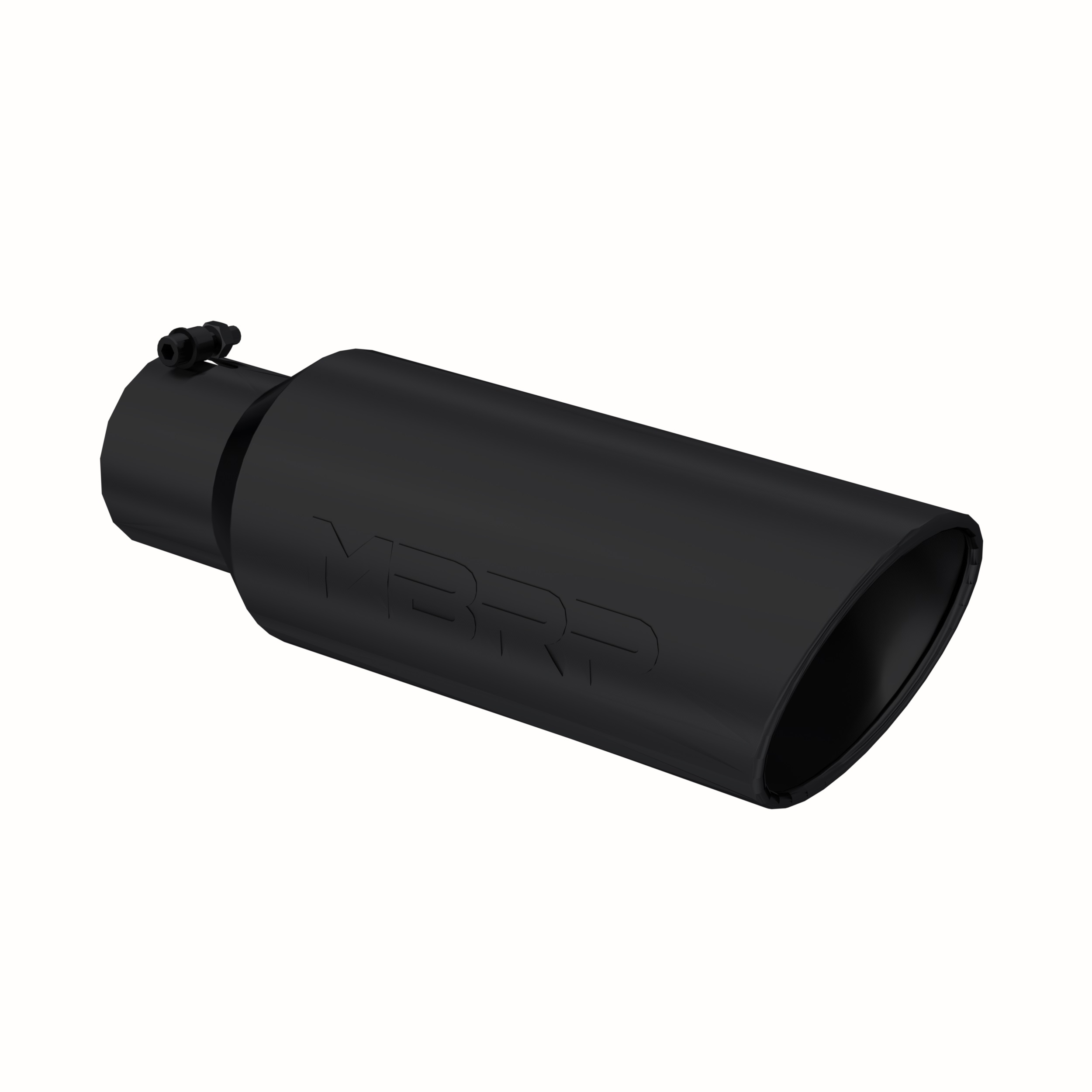 MBRP Exhaust Tip. 6in. O.D.. Rolled end. 4in. inlet 18in. in length. BLK T5130BLK