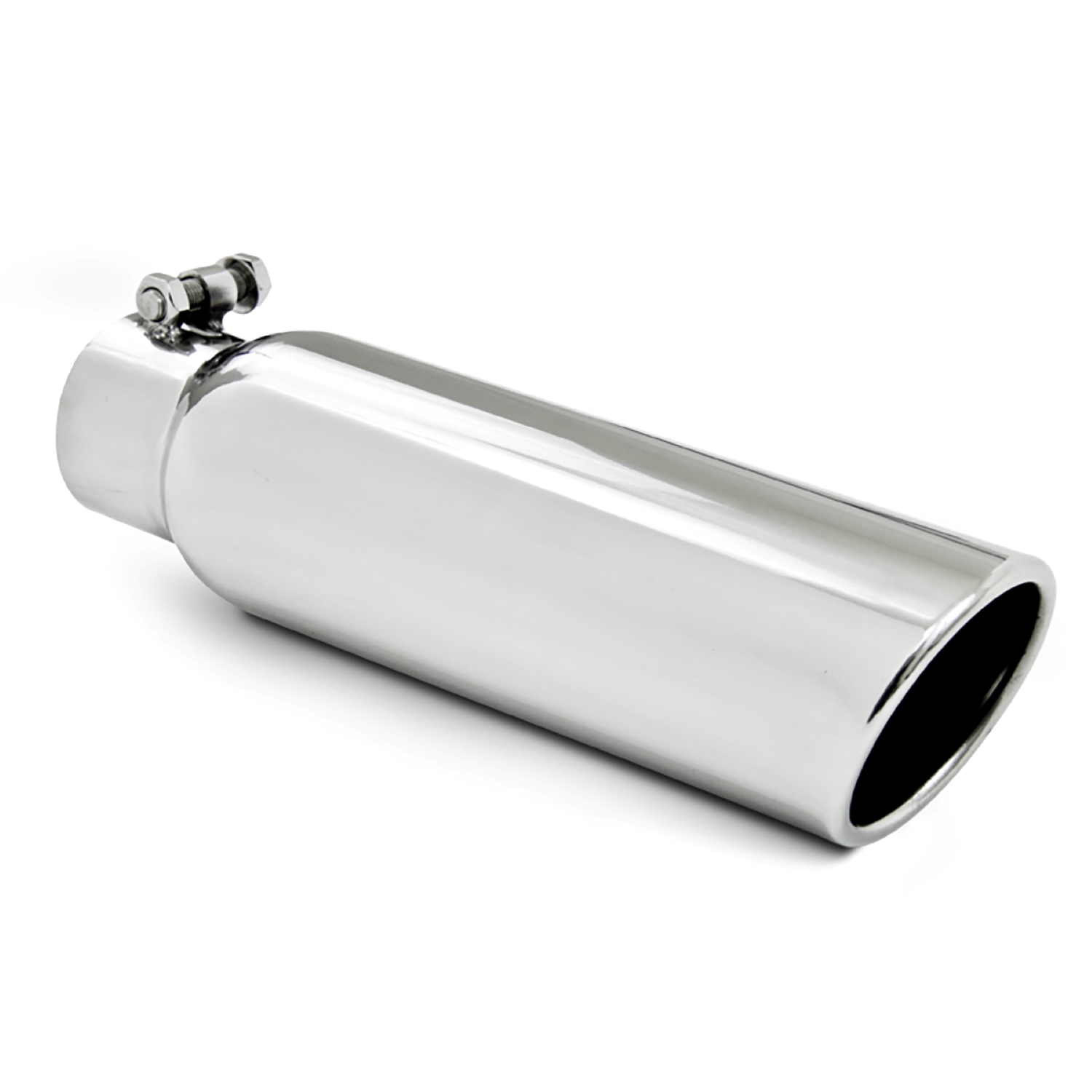 MBRP Exhaust 3.5in. OD. 2.5in. inlet. 12in. in length. Angled Cut Rolled End. T304. T5148