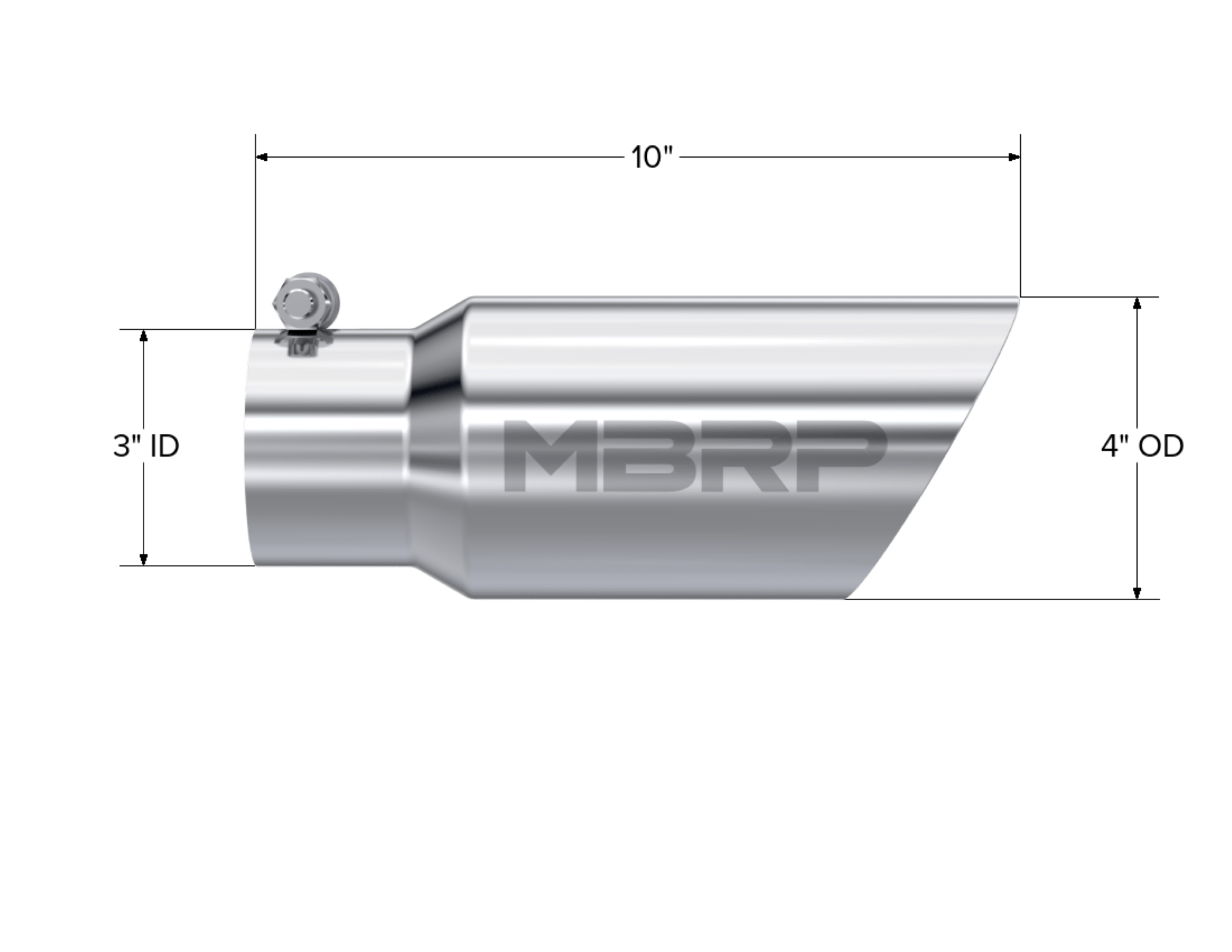 MBRP Exhaust 3in. Inlet Dual Wall Angled Tail Pipe Tip T5156