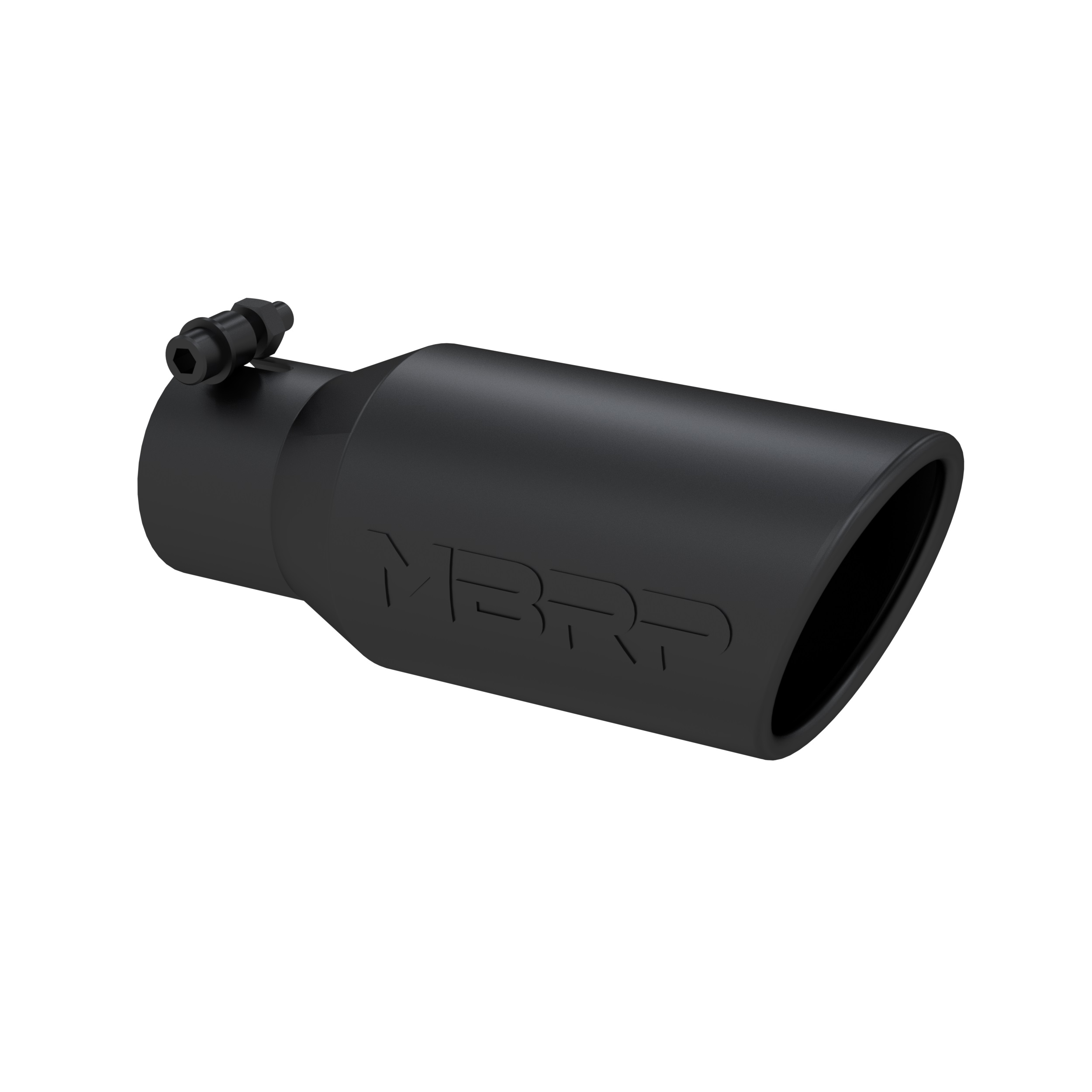 MBRP Exhaust Tip. 4in. O.D. Angled Rolled End 2 3/4in. inlet 10in. length. BLK. T5157BLK