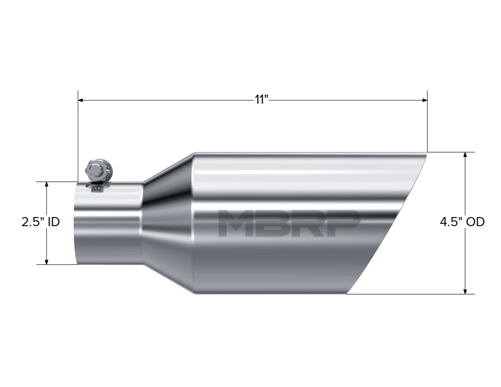 MBRP Exhaust Exhaust Tail Pipe Tip. T304 Stainless Steel. T5161