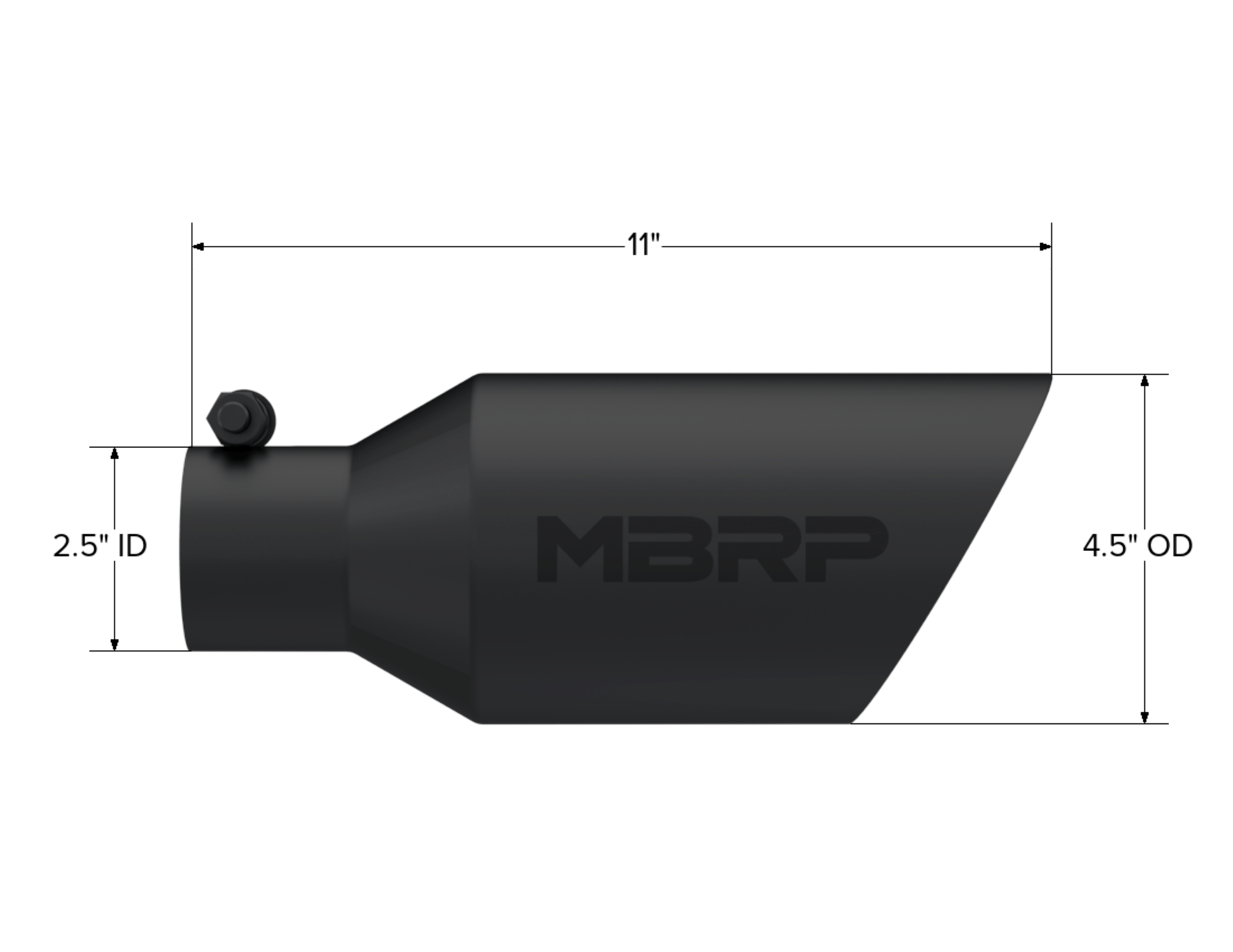 MBRP Exhaust Exhaust Tail Pipe Tip. Black Coated. T5161BLK