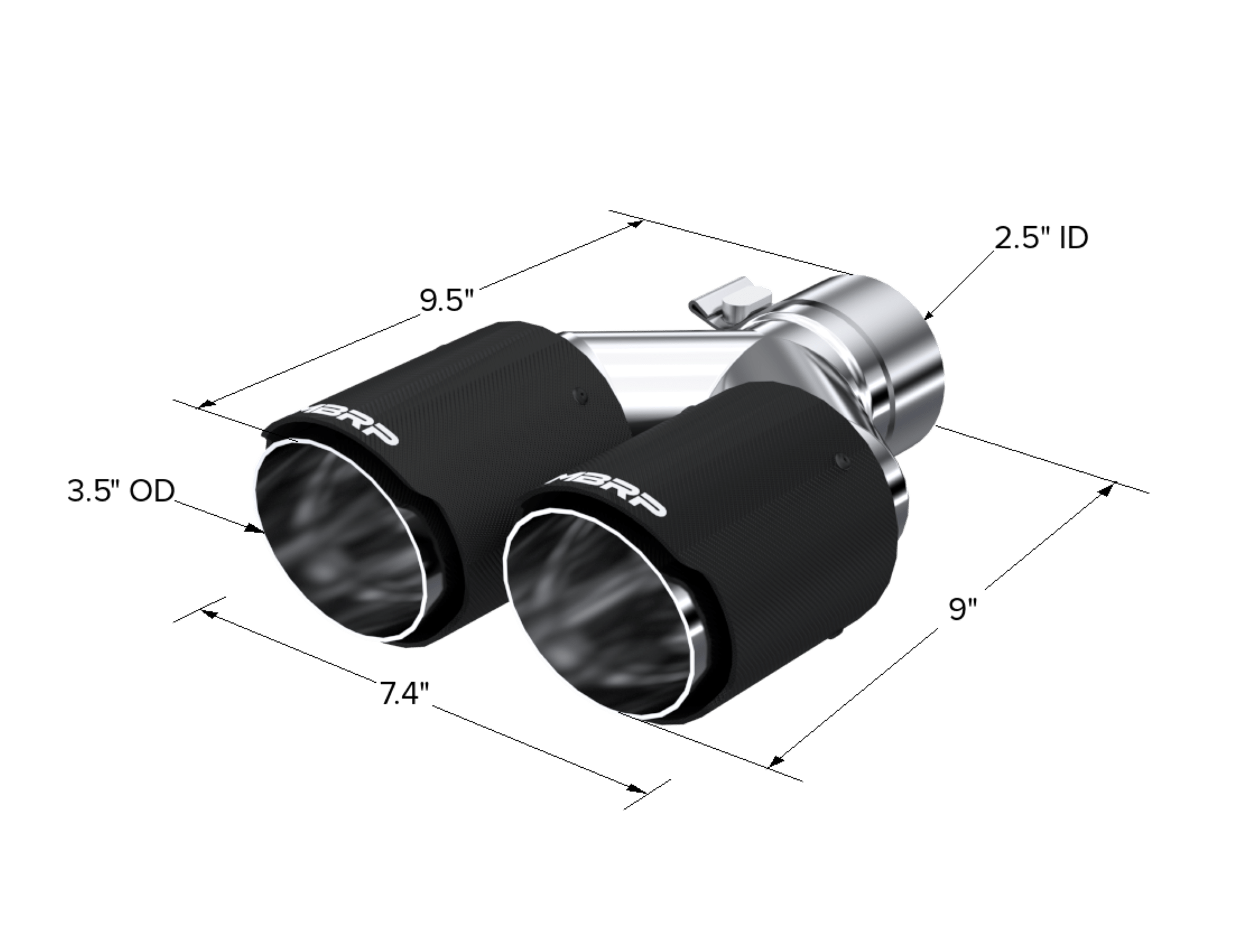 MBRP Exhaust 2.5" Inlet Carbon Fiber Exhaust Tip. T5170CF