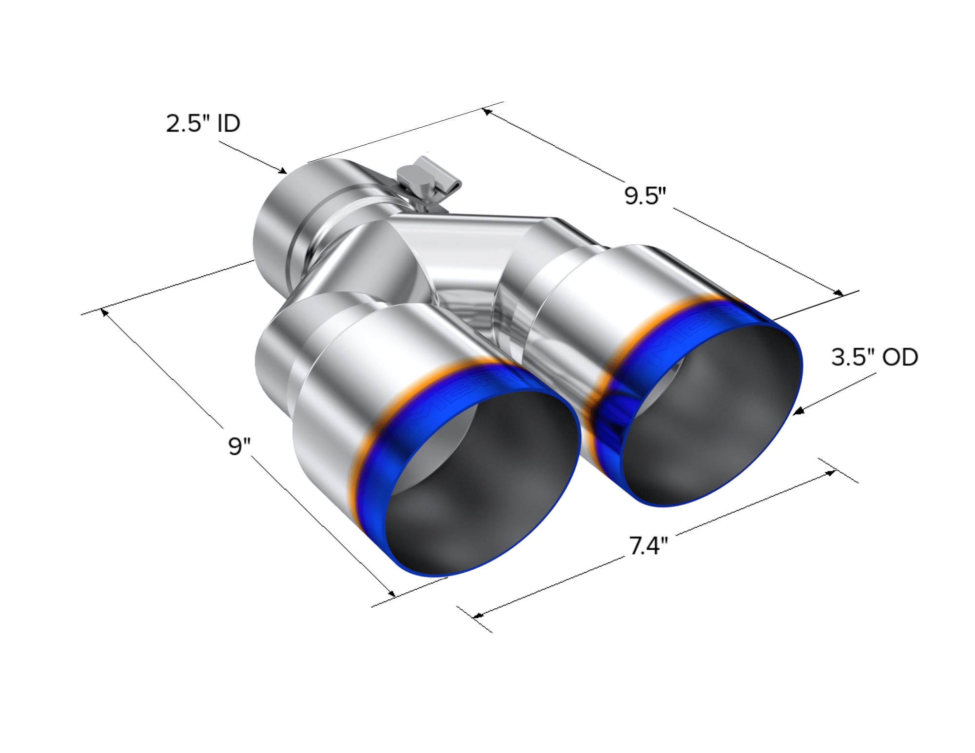 MBRP Exhaust 2.5" Inlet Burnt End Exhaust Tip. T5171BE