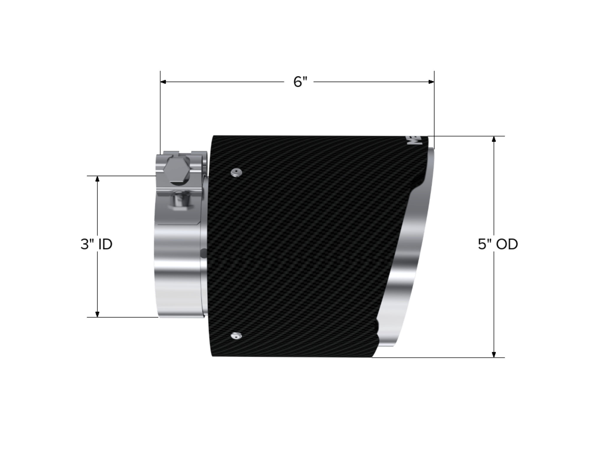 MBRP Exhaust Tip. 5in. OD Out. 3in. ID. Dual Wall. CF T304 T5184CF