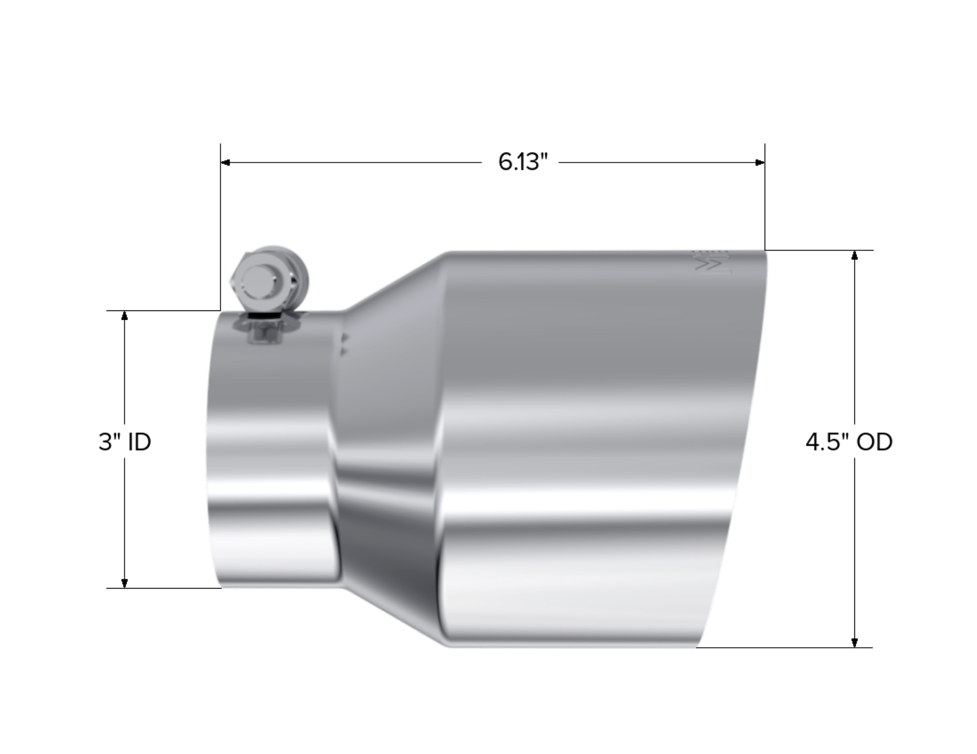 MBRP Exhaust 3in. Inlet Exhaust Tip. T304 Stainless Steel T5180