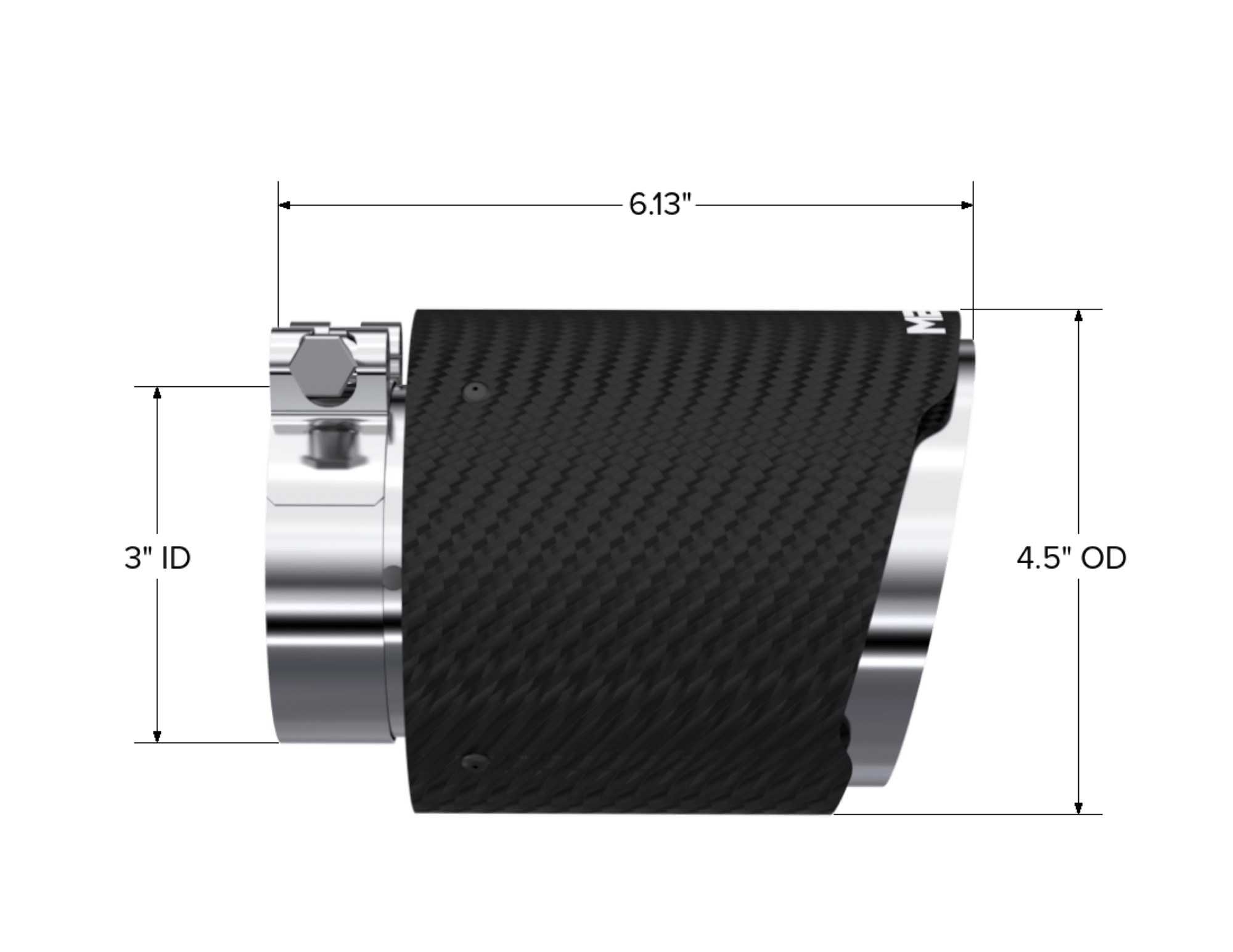 MBRP Exhaust Tip. 4.5in. O.D Out. 3in. ID. Dual Wall. CF T304 T5180CF