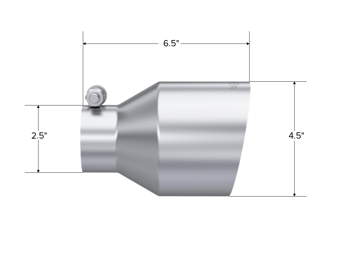 MBRP Exhaust Tip. 4.5in. OD Out. 2.5in. ID. 6.5in Length. Single Wall. T304 T5191