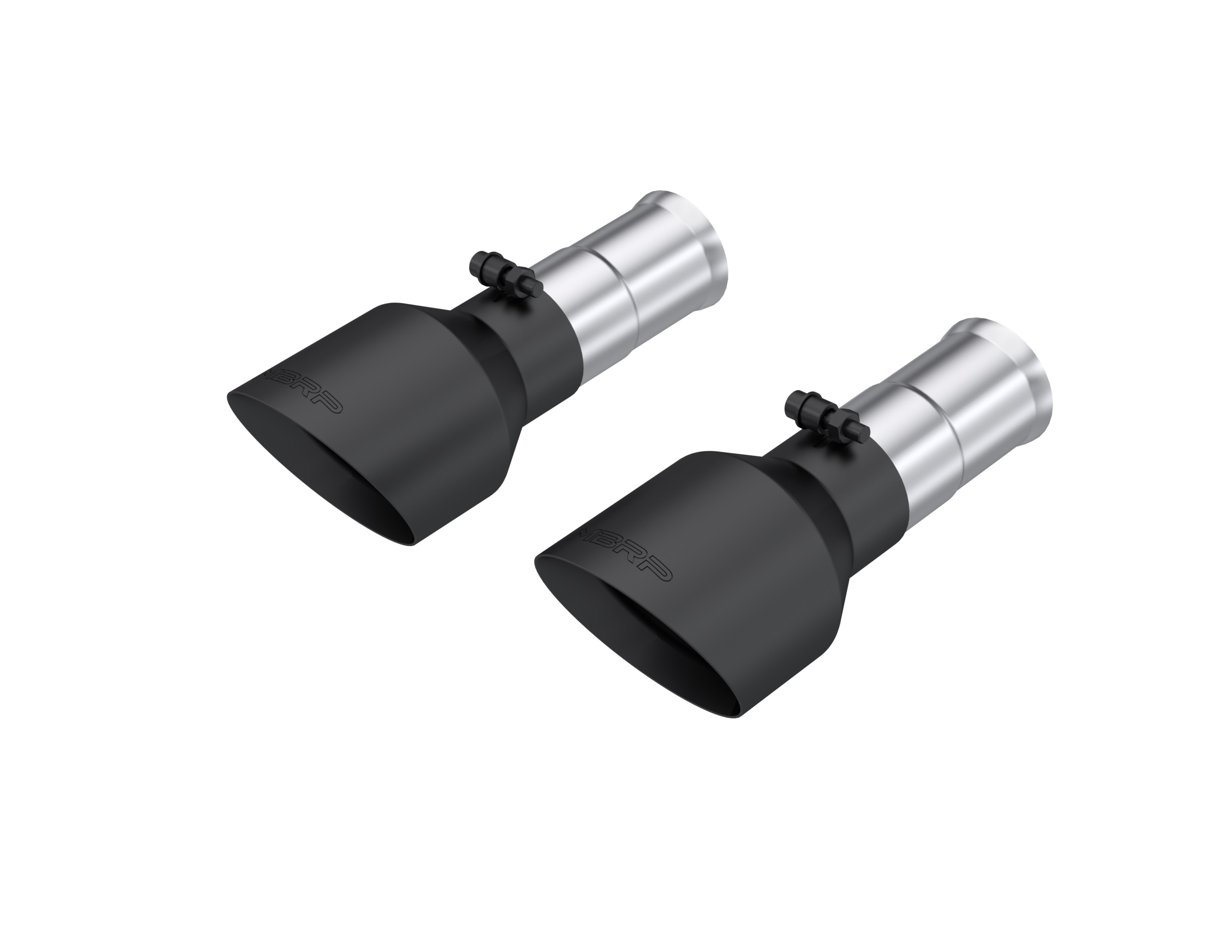 MBRP Exhaust MBRP Tip Set, 5in OD Dual Wall Angle Cut, BLK. T5204BLK