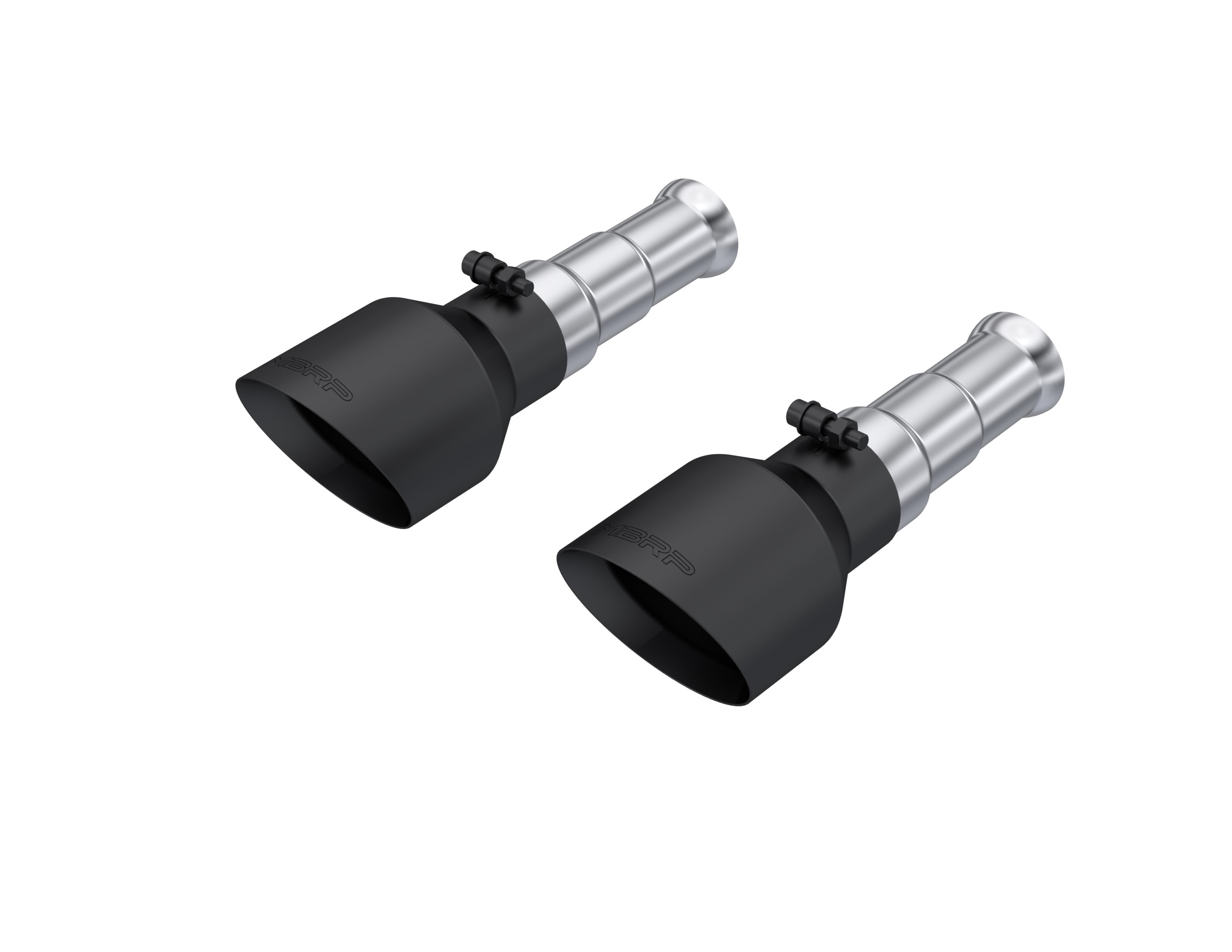 MBRP Exhaust MBRP Tip Set, 5in OD Dual Wall Angle Cut, BLK. T5200BLK
