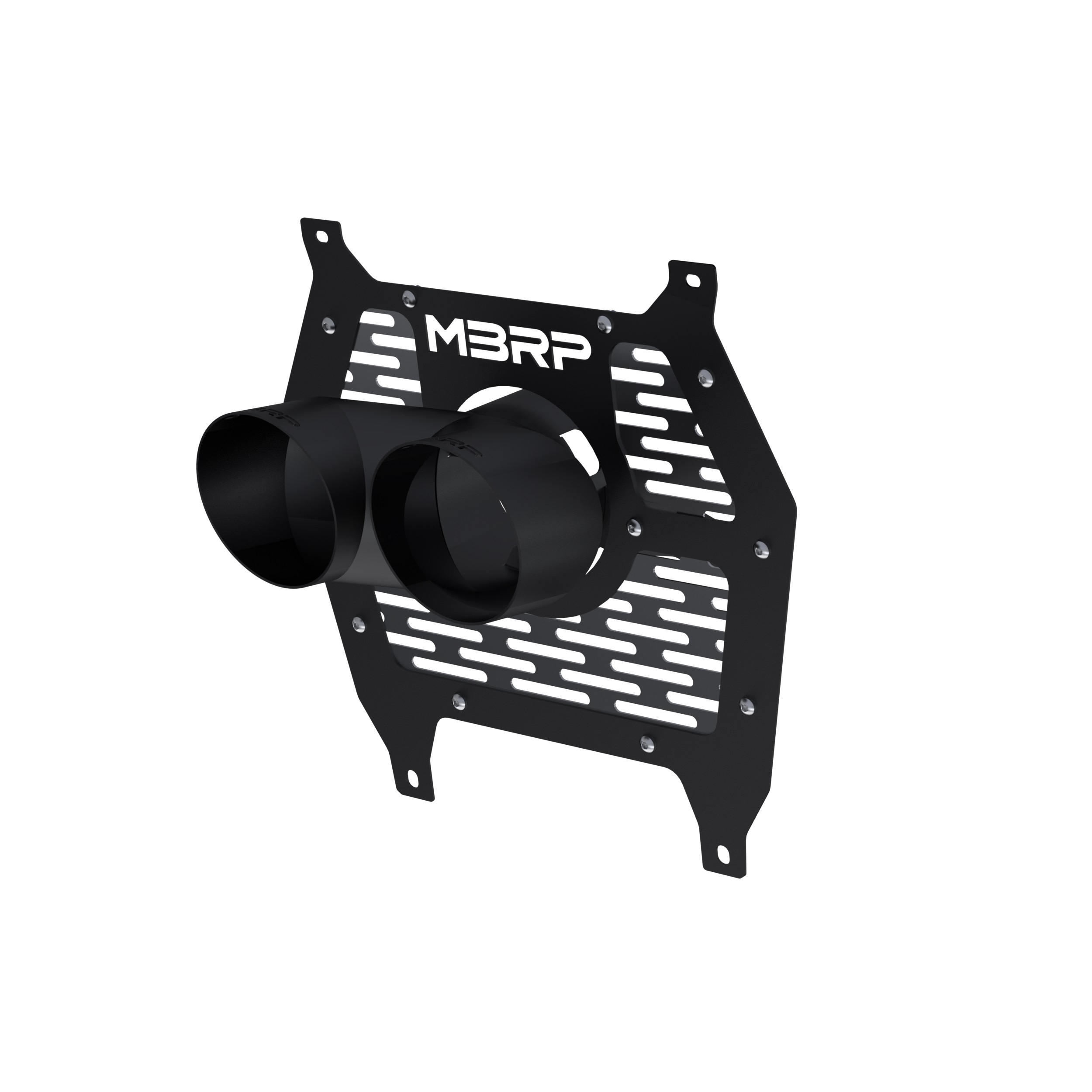MBRP Exhaust MBRP Black-Coated Steel Dual Outlet 4-Inch OD Tip and Shield Assembly. T85329
