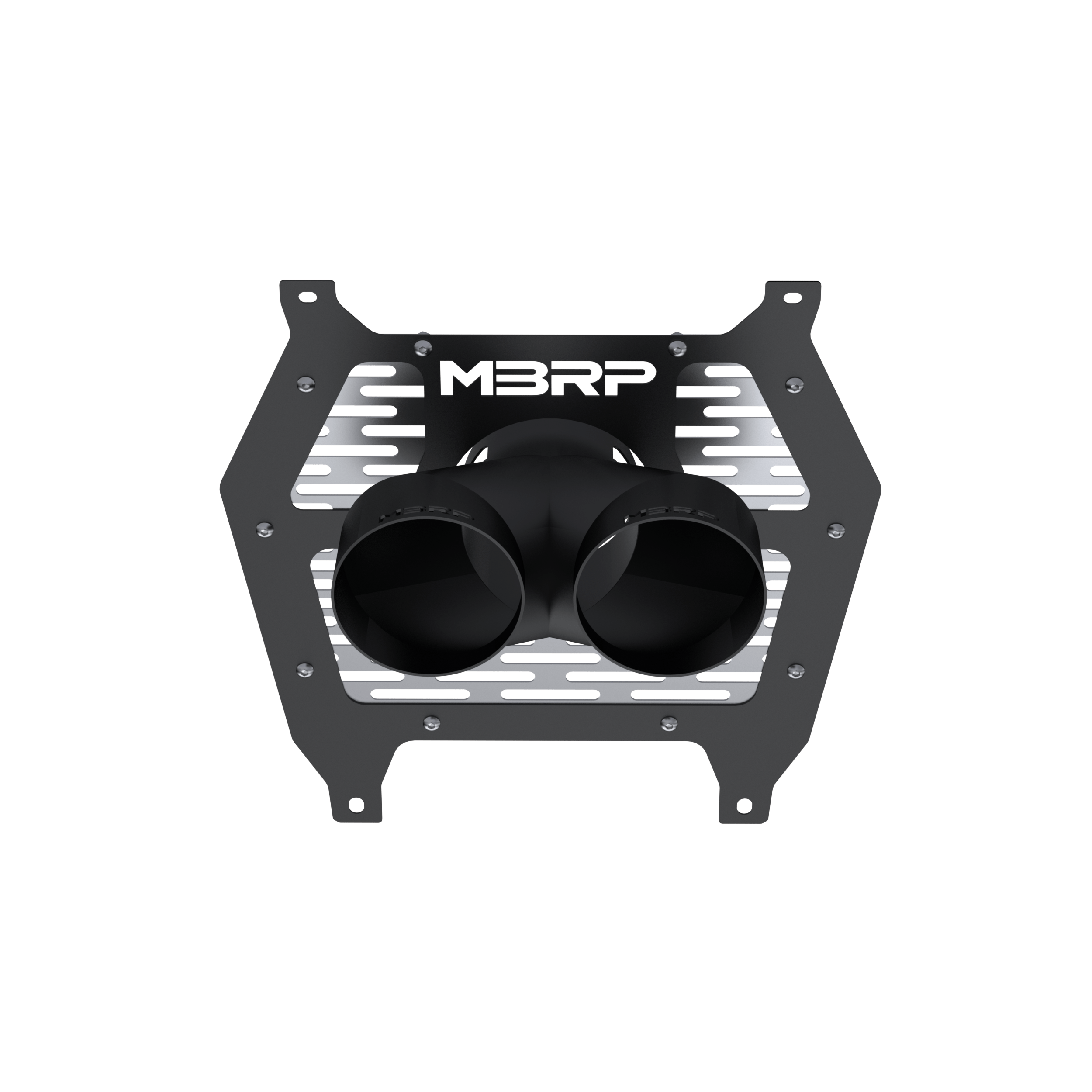 MBRP Exhaust MBRP Black-Coated Steel Dual Outlet 4-Inch OD Tip and Shield Assembly. T85329