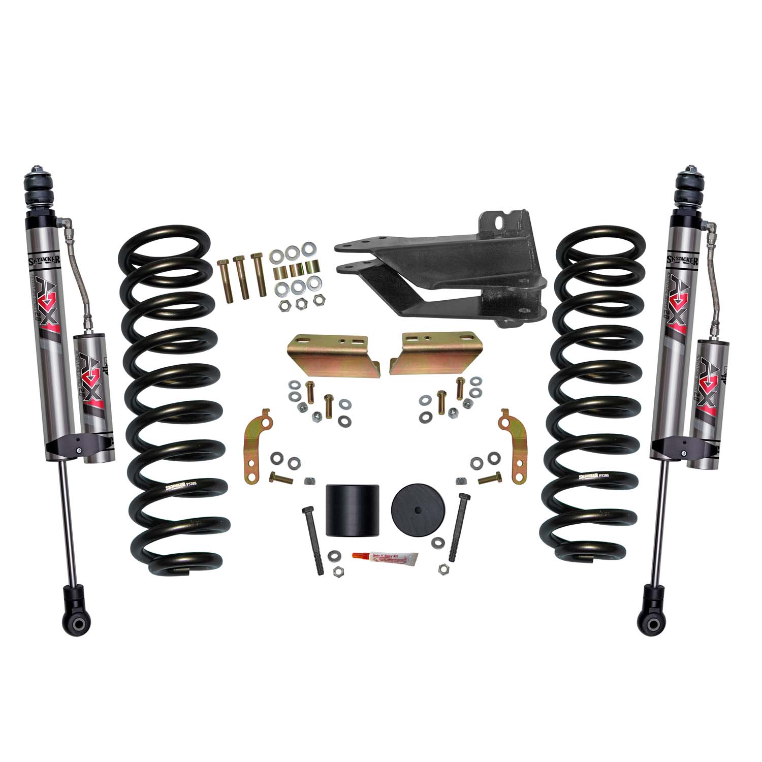 Skyjacker 2.5 in. Front Leveling Kit With ADX 2.0 Remote Reservoir Shocks. F1720VBK-X