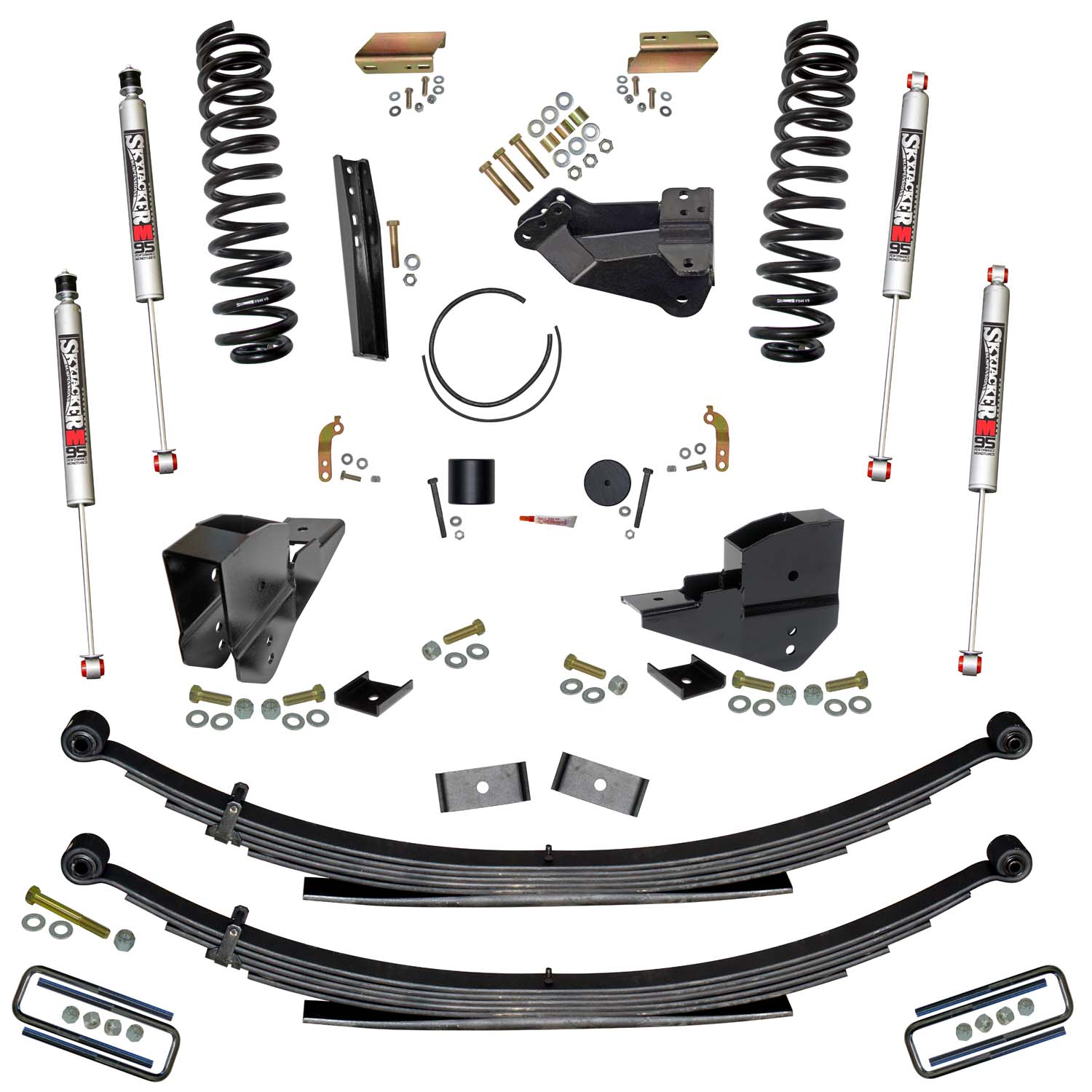 Skyjacker 4 In. Lift Kit with Front Coils; Rear Leaf Springs;/M95 Monotube Shocks. F23451KS-M