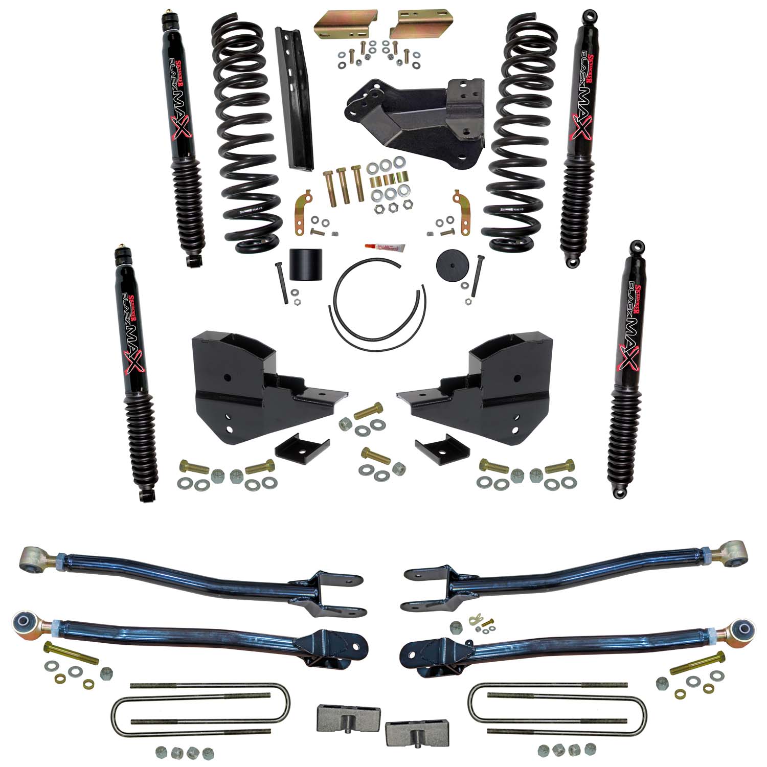 Skyjacker 4 in. Suspension Lift Kit with 4-Link Conversion and Black MAX Shocks. F234524K-B