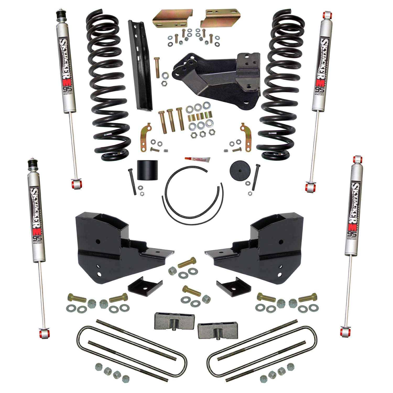 Skyjacker 4 in. Suspension Lift Kit with Front Coils; Rear Blocks;/M95 Monotube Shocks. F23401K-M