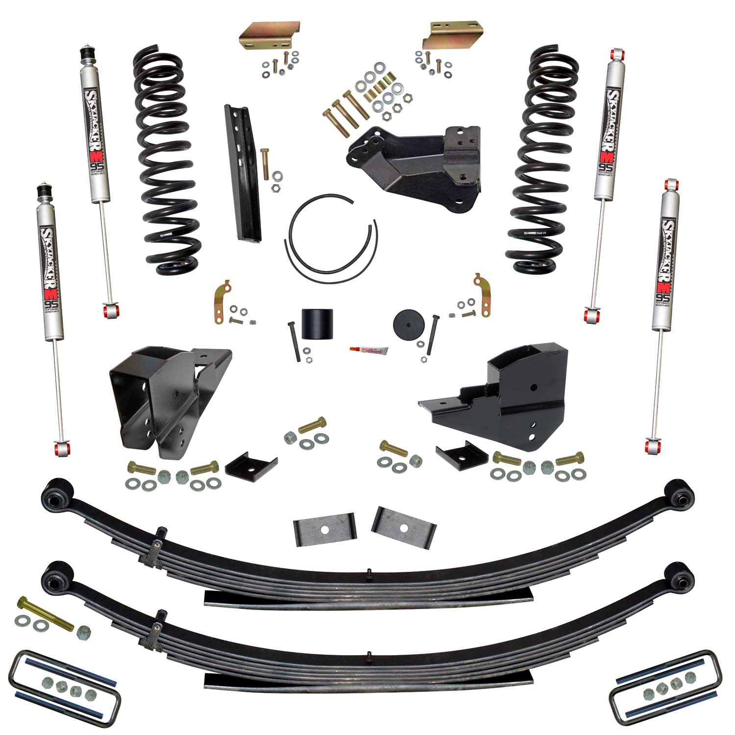 Skyjacker 4 in. Lift Kit with Front Coils; Rear Leaf Springs;/M95 Monotube Shocks. F23401KS-M