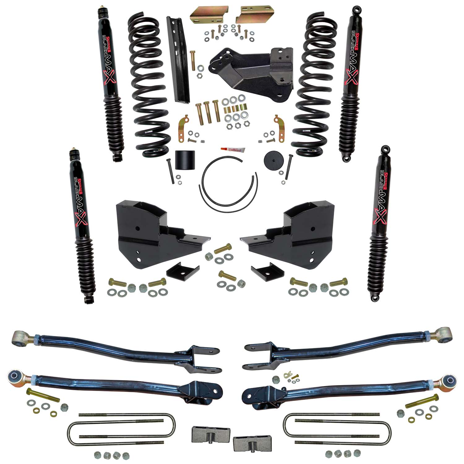 Skyjacker 4 in. Suspension Lift Kit with 4-Link Conversion and Black MAX Shocks. F234024K-B