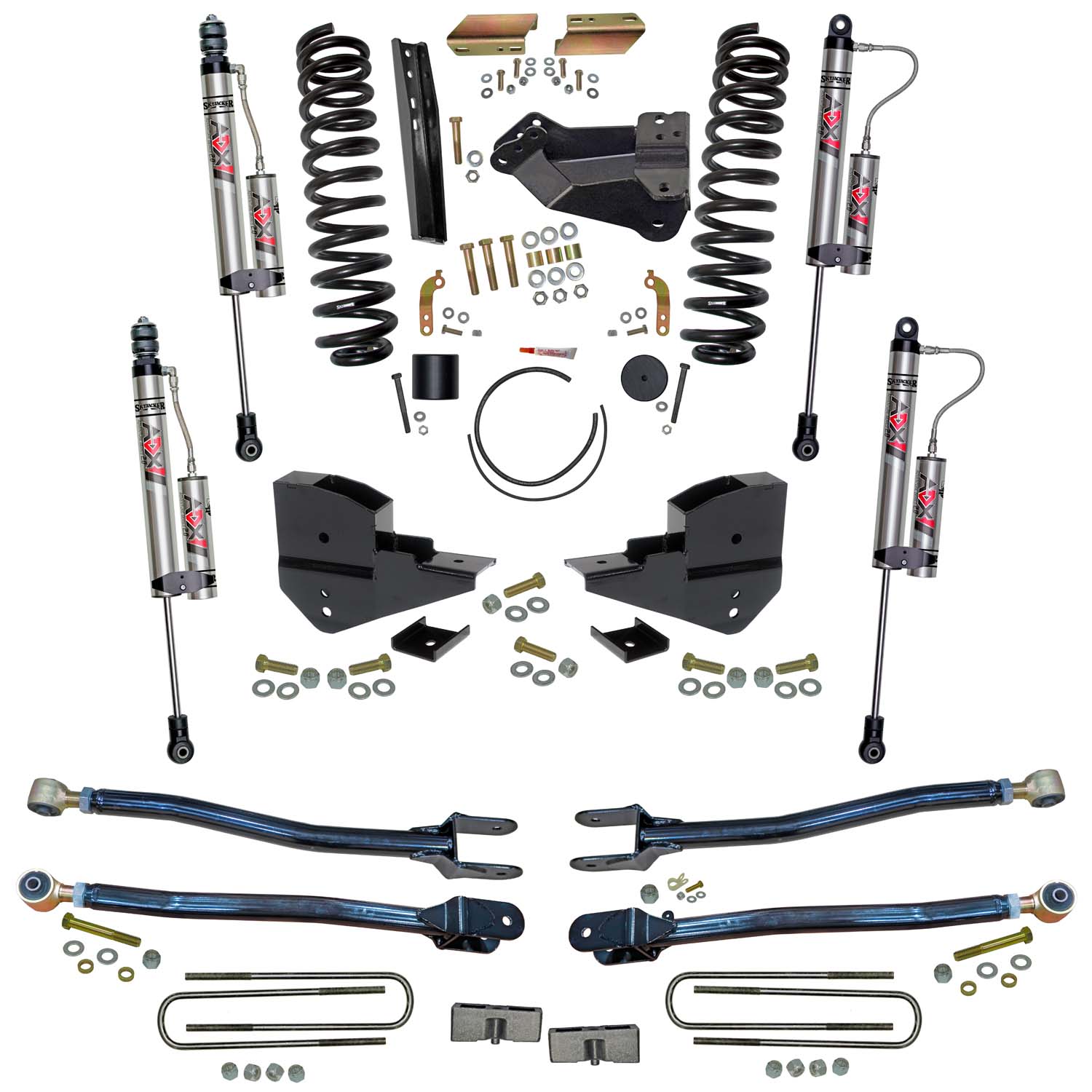 Skyjacker 4 in. Lift Kit with 4-Link Conversion and ADX 2.0 Remote Reservoir Shocks. F234024K-X